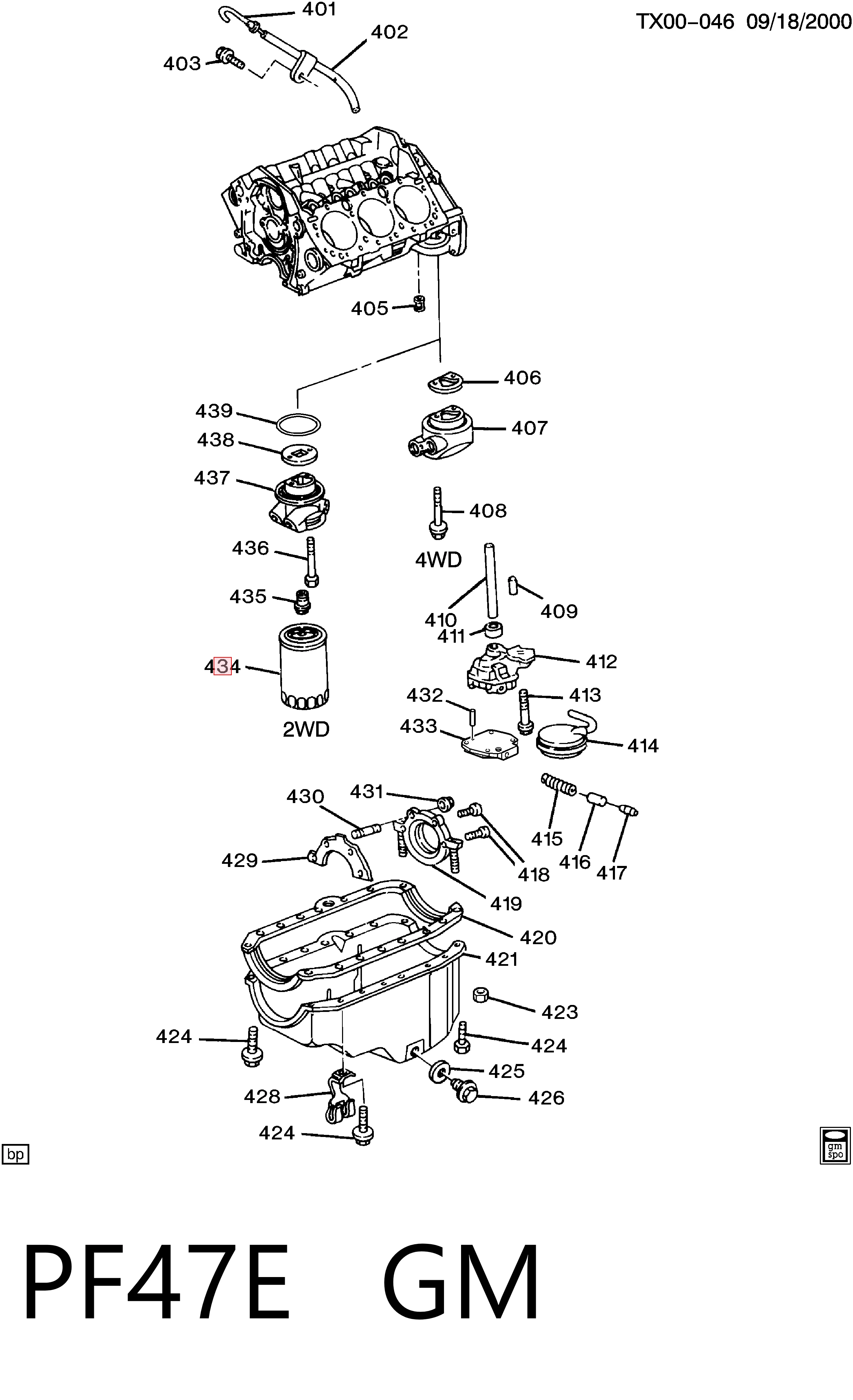 PF47E General Motors Фільтр масла