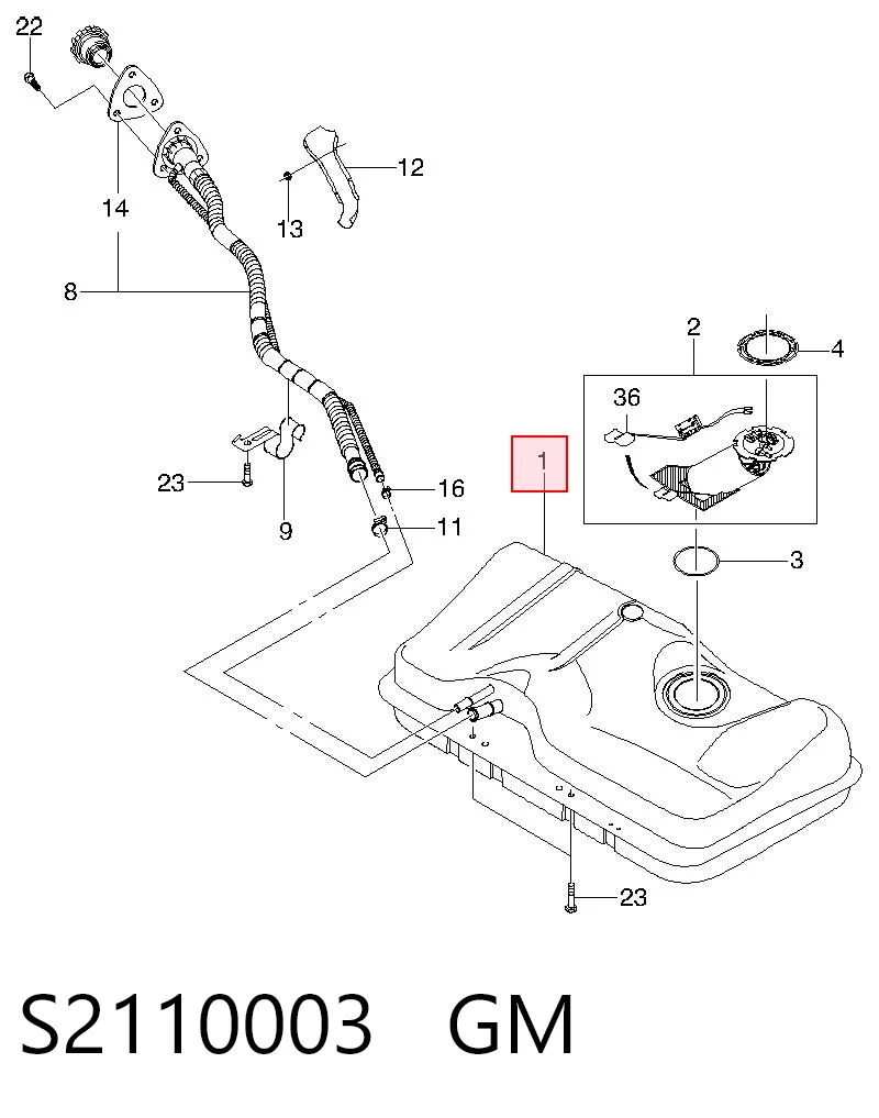 Купити 96558341 Opel Бак паливний додатковий
