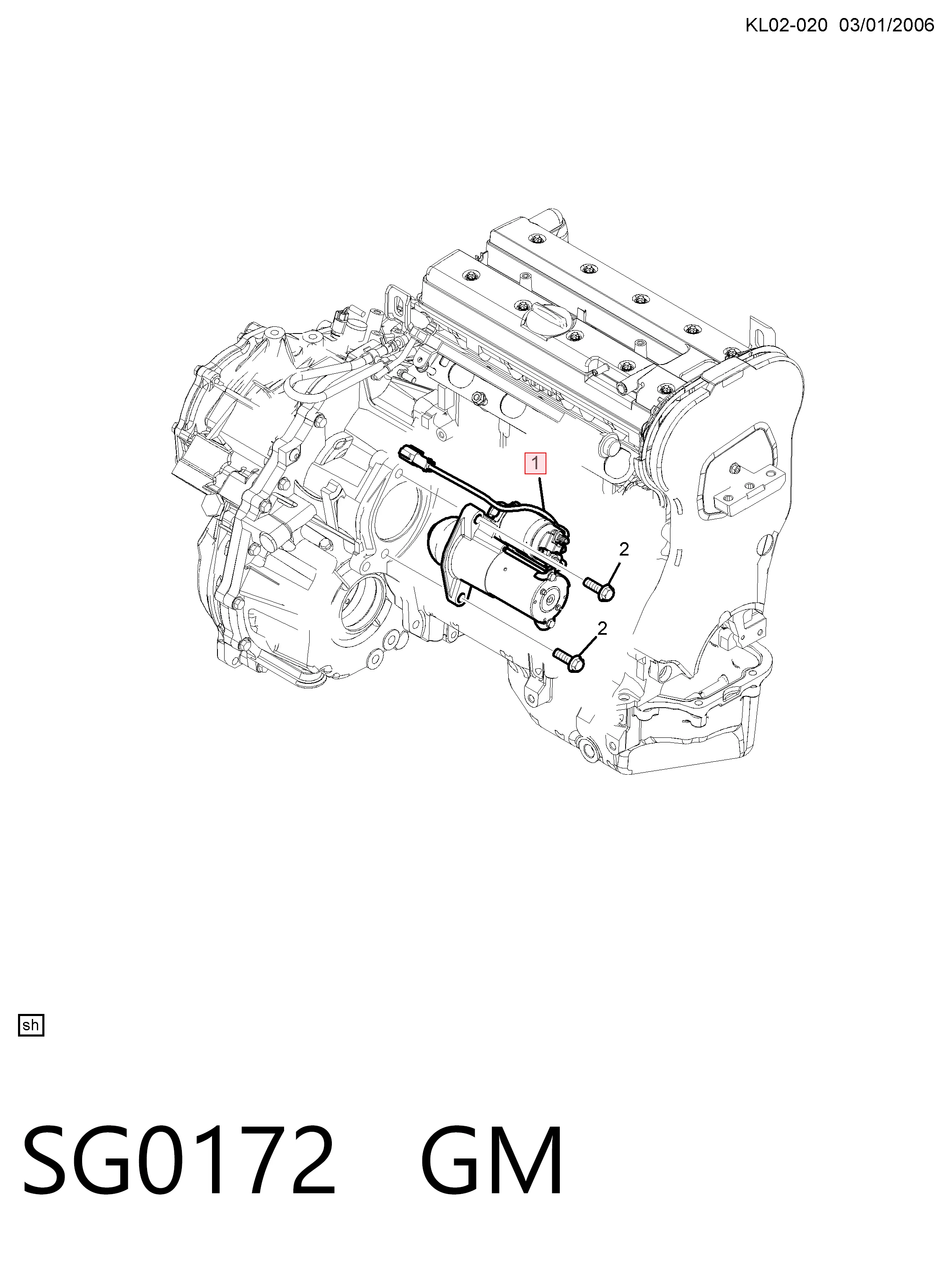 SG0172 General Motors Стартер двигуна