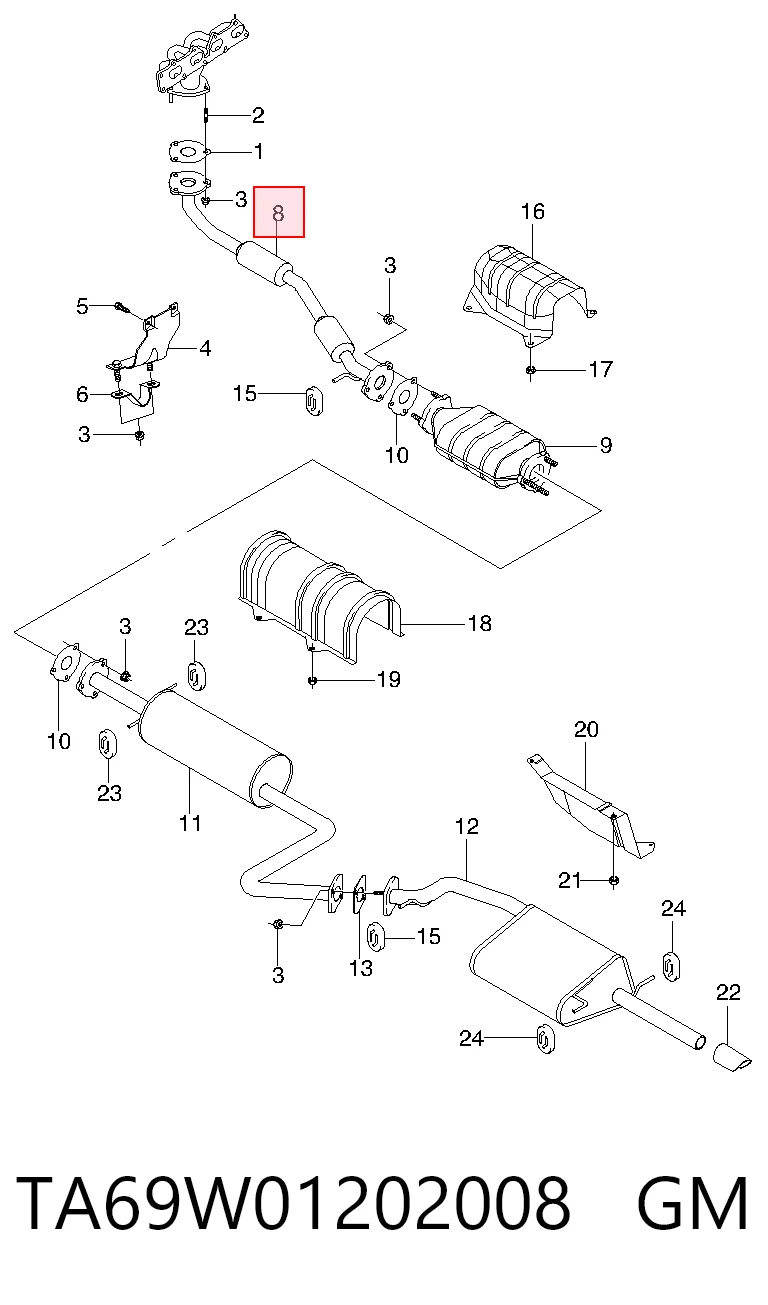 Купити R80029A Japan Cars Глушник, передня частина