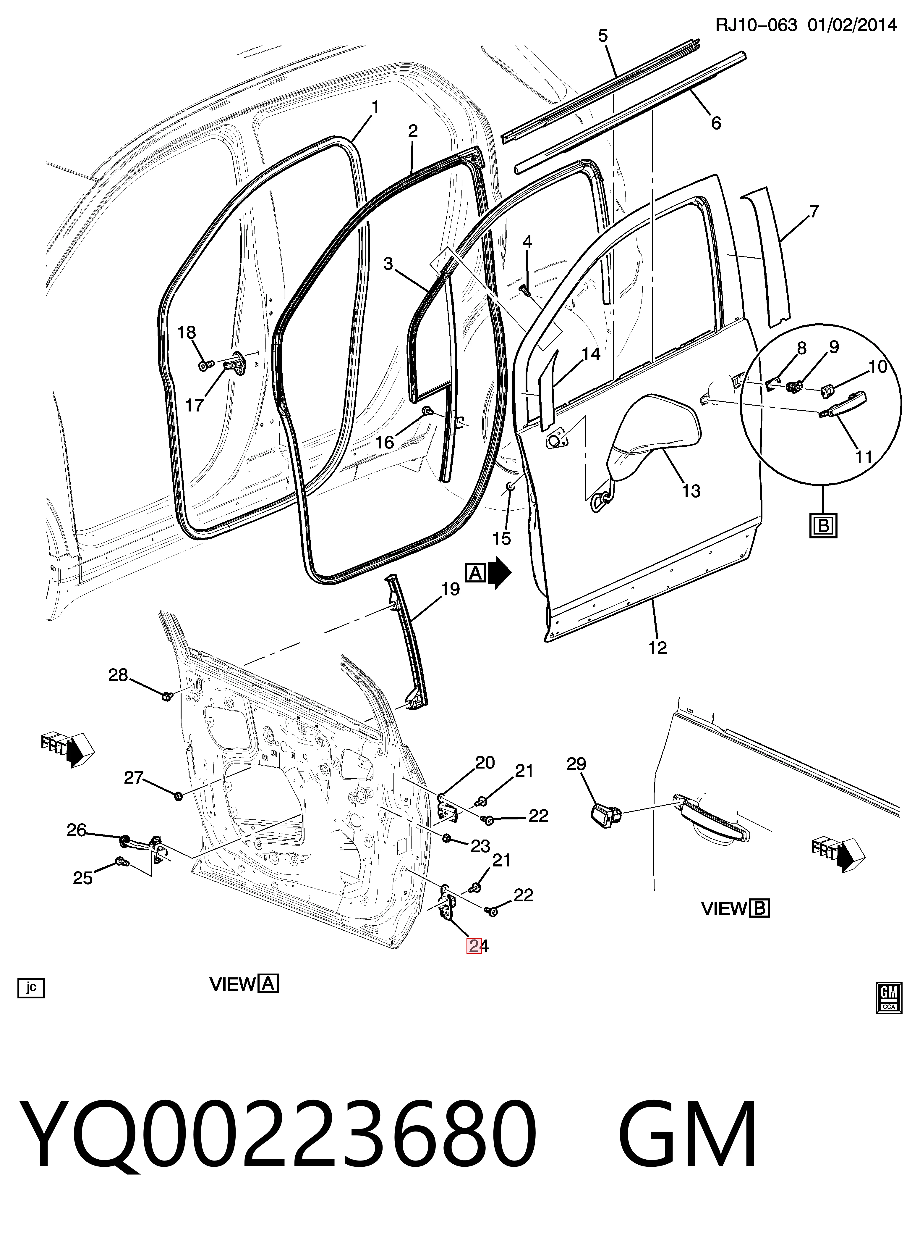 YQ00223680 Peugeot/Citroen Петля передніх дверей, лівою
