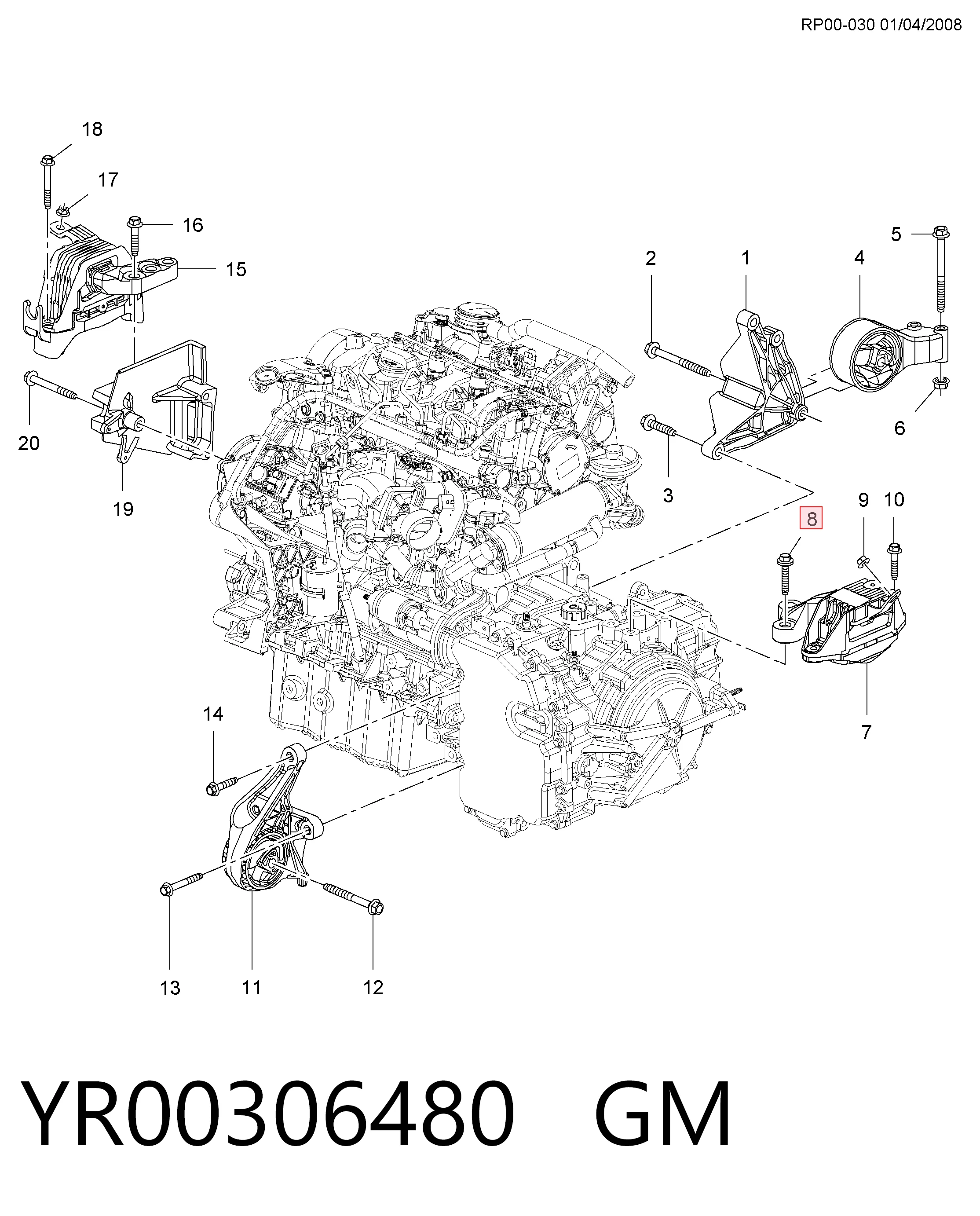  Peugeot/Citroen YR00306480 ціна, від 4.16 USD