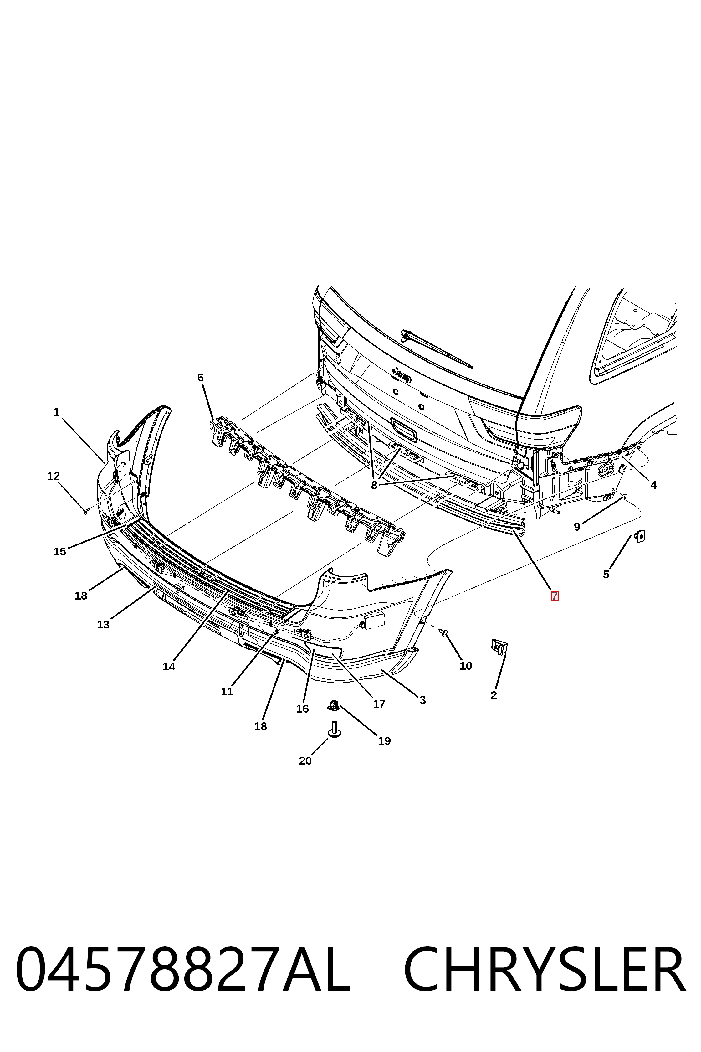 Підсилювач заднього бампера 2408980 FPS