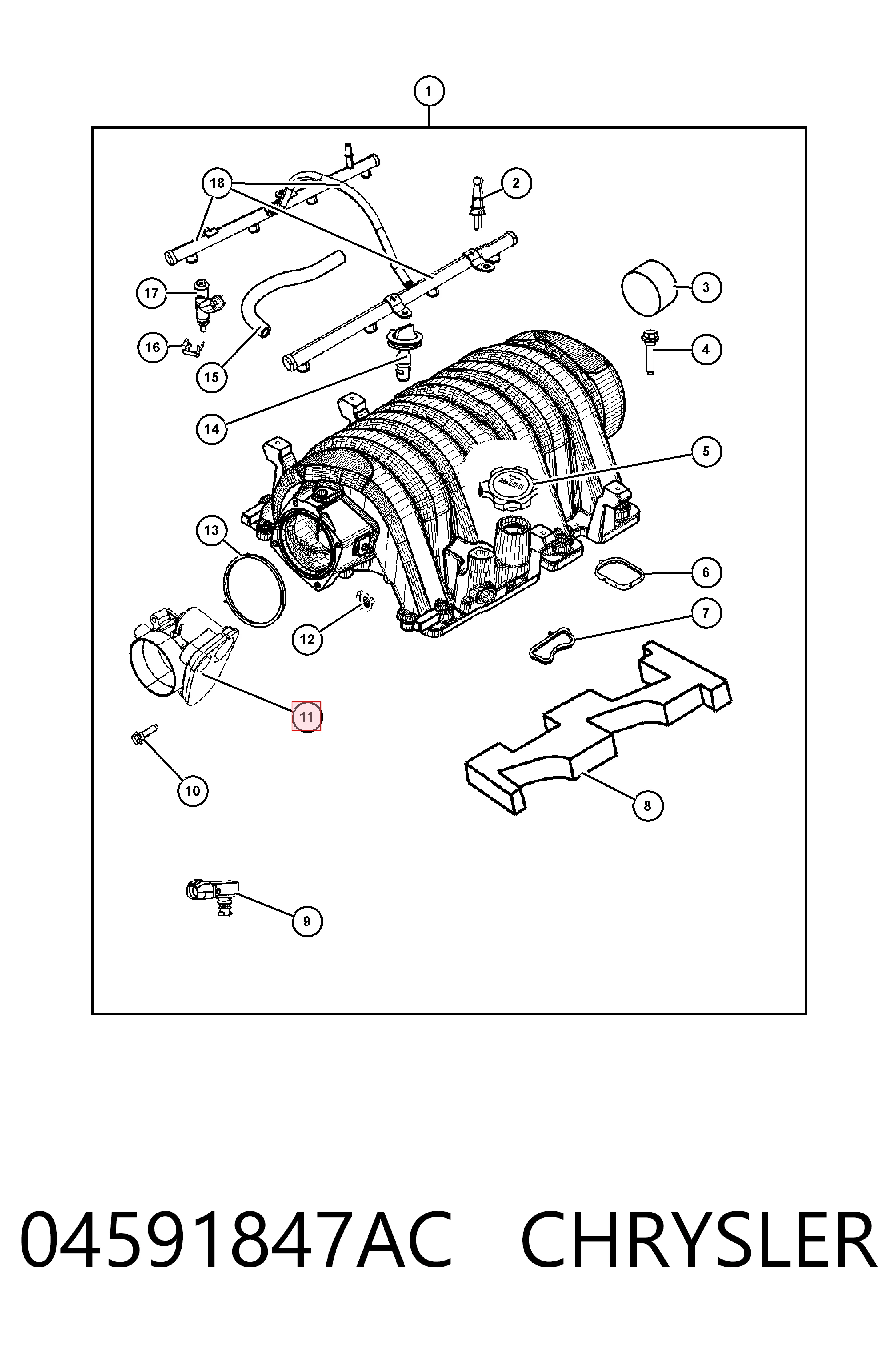 04591847AC Chrysler Дросільна заслінка в зборі