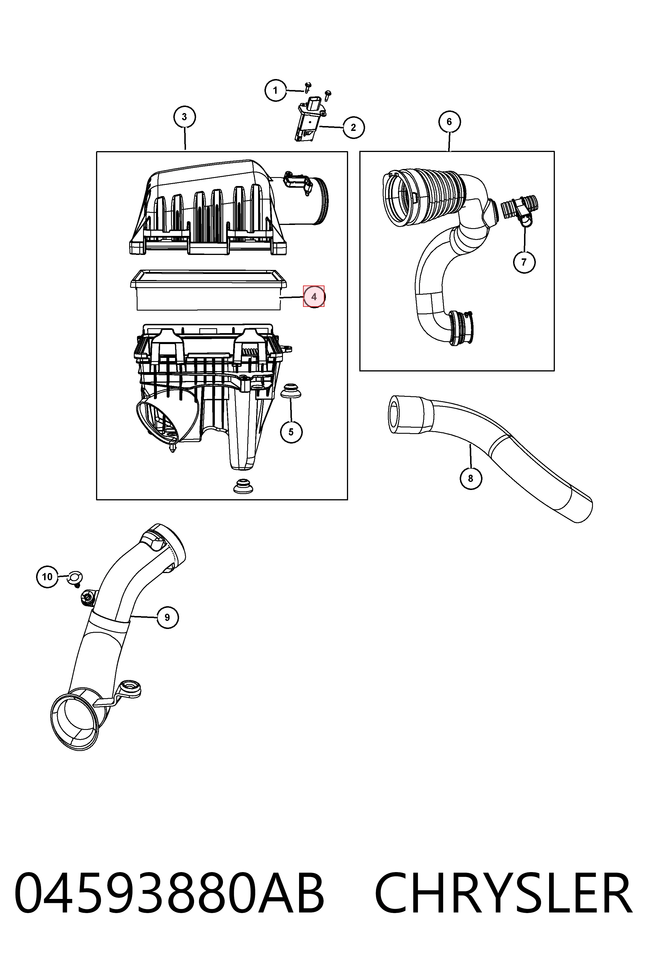 Повітряний фільтр K04593880AB Fiat/Alfa/Lancia