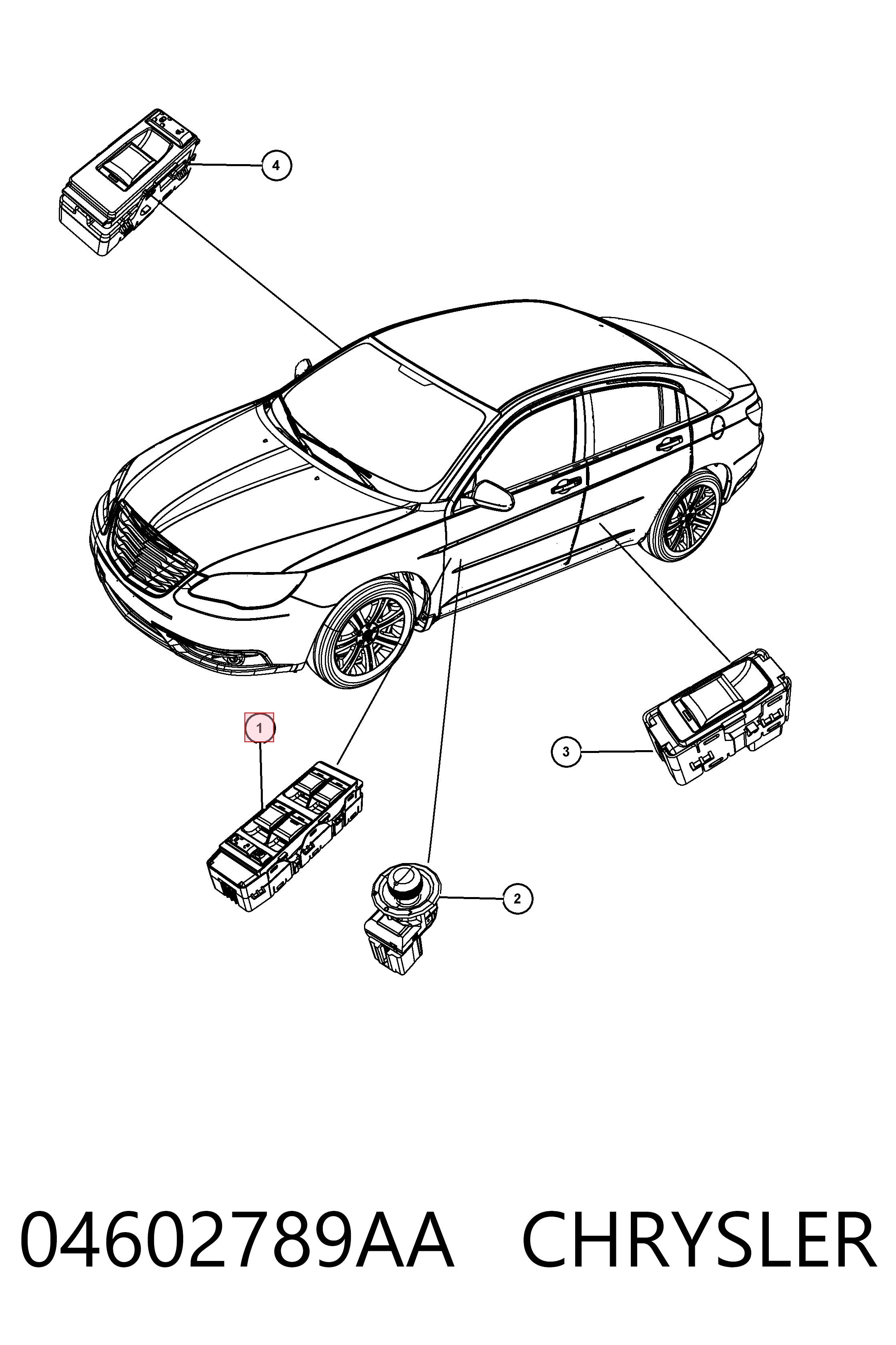 04602789AA Chrysler Кнопки переднього лівого склопід'ємника
