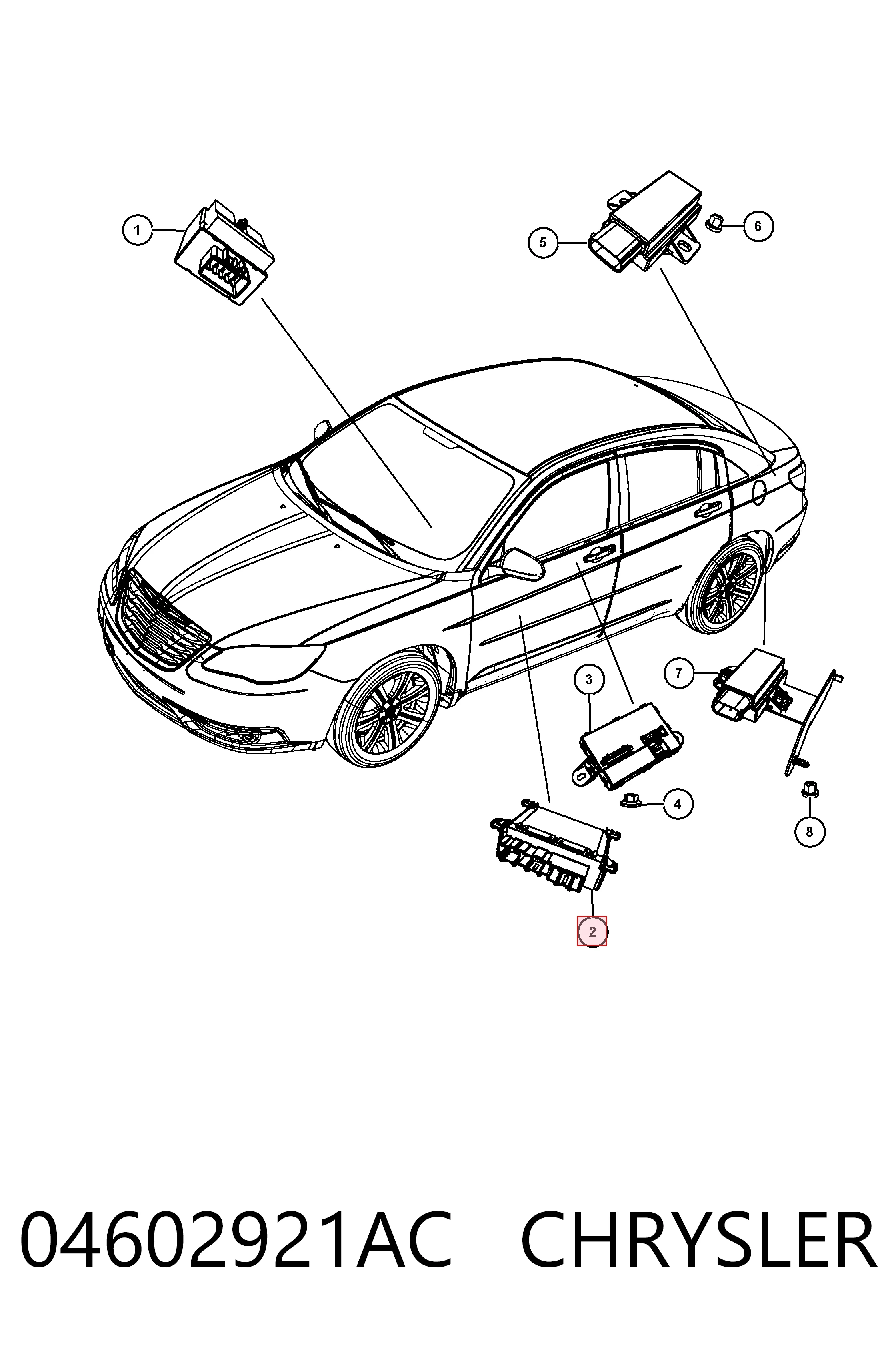 04602921AC Chrysler Блок комфорту передніх дверей