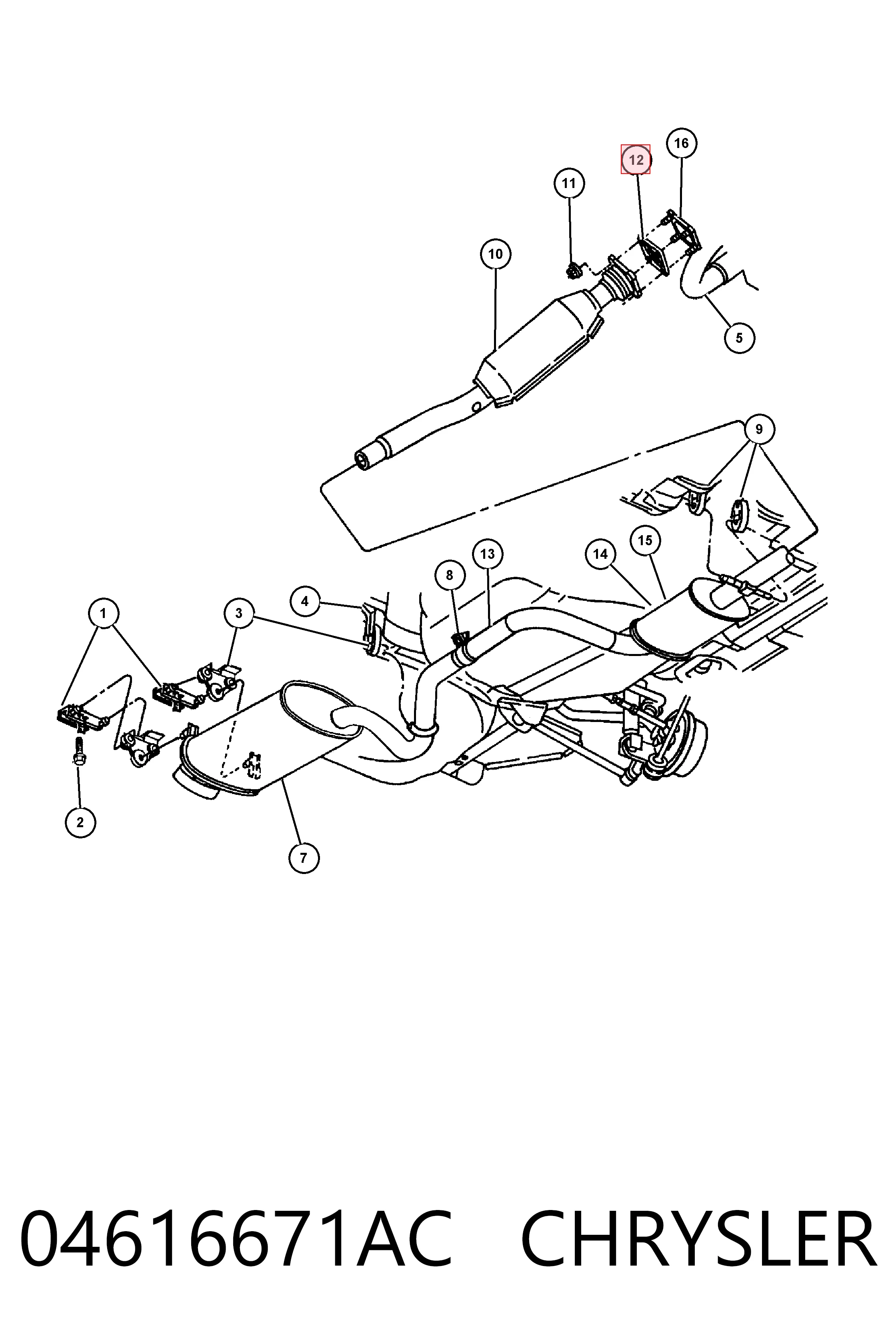 04616671AC Chrysler Прокладка штанів
