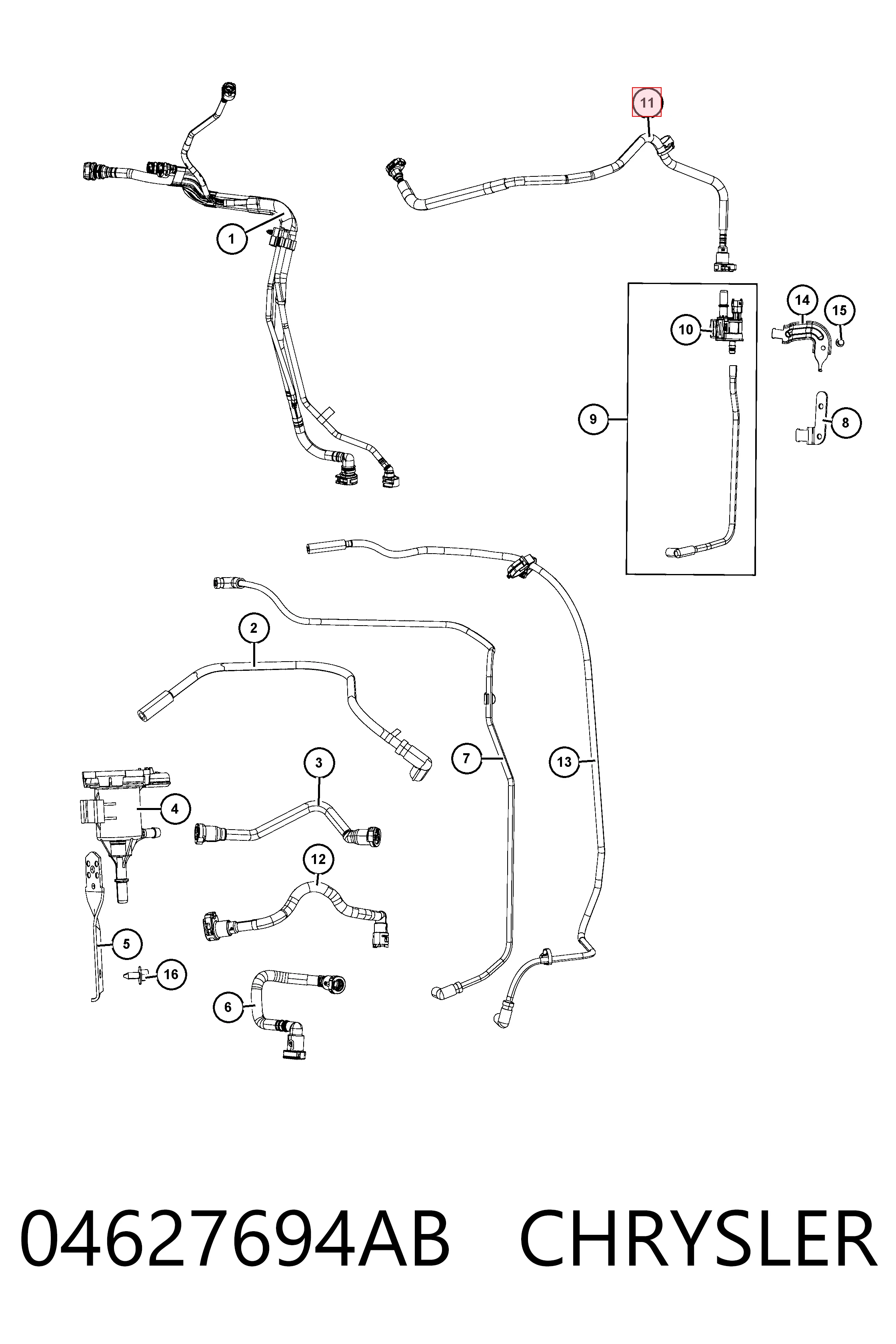 Купити K04627694AB Fiat/Alfa/Lancia Клапан абсорбера