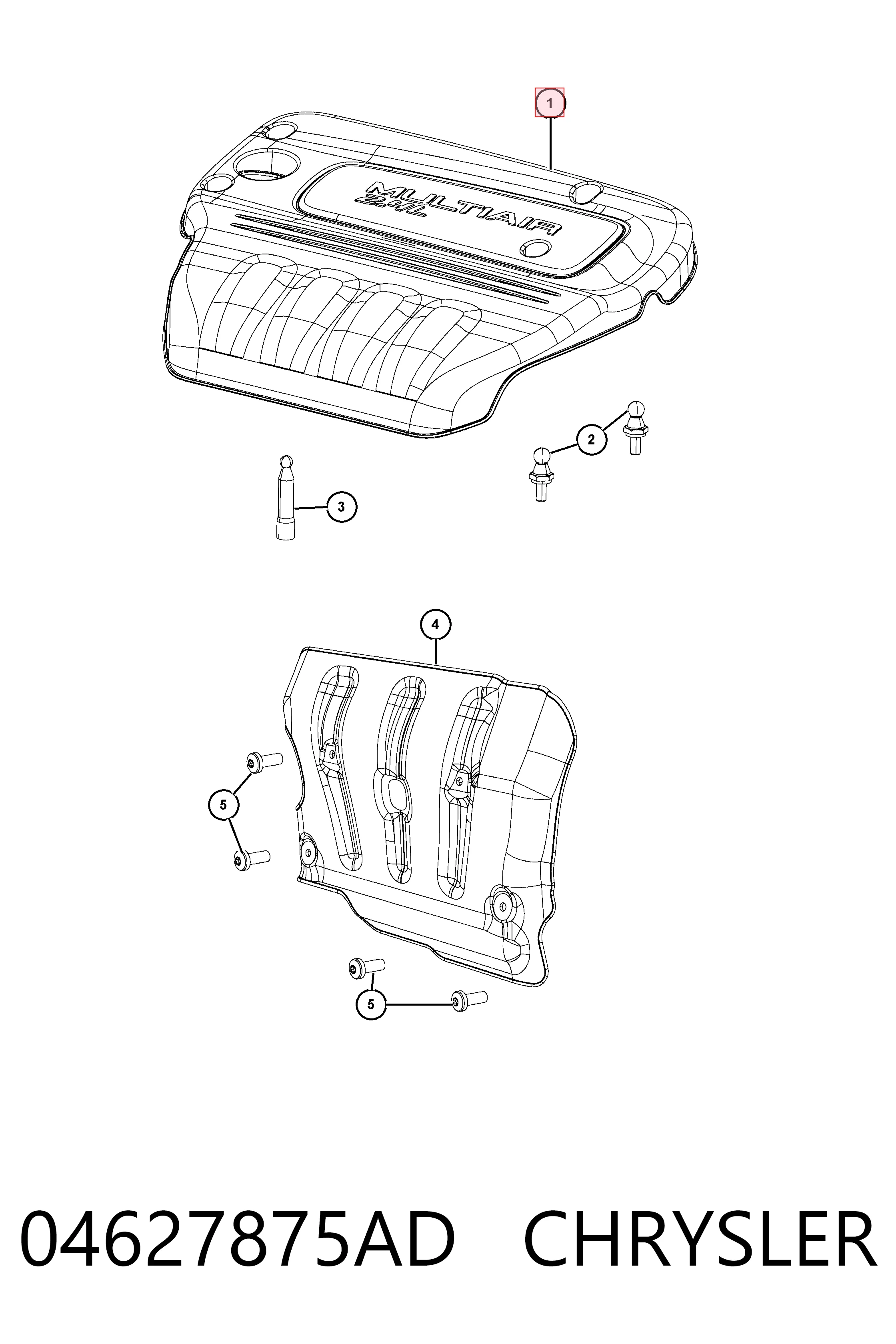 K04627875AH Fiat/Alfa/Lancia Екран двигуна