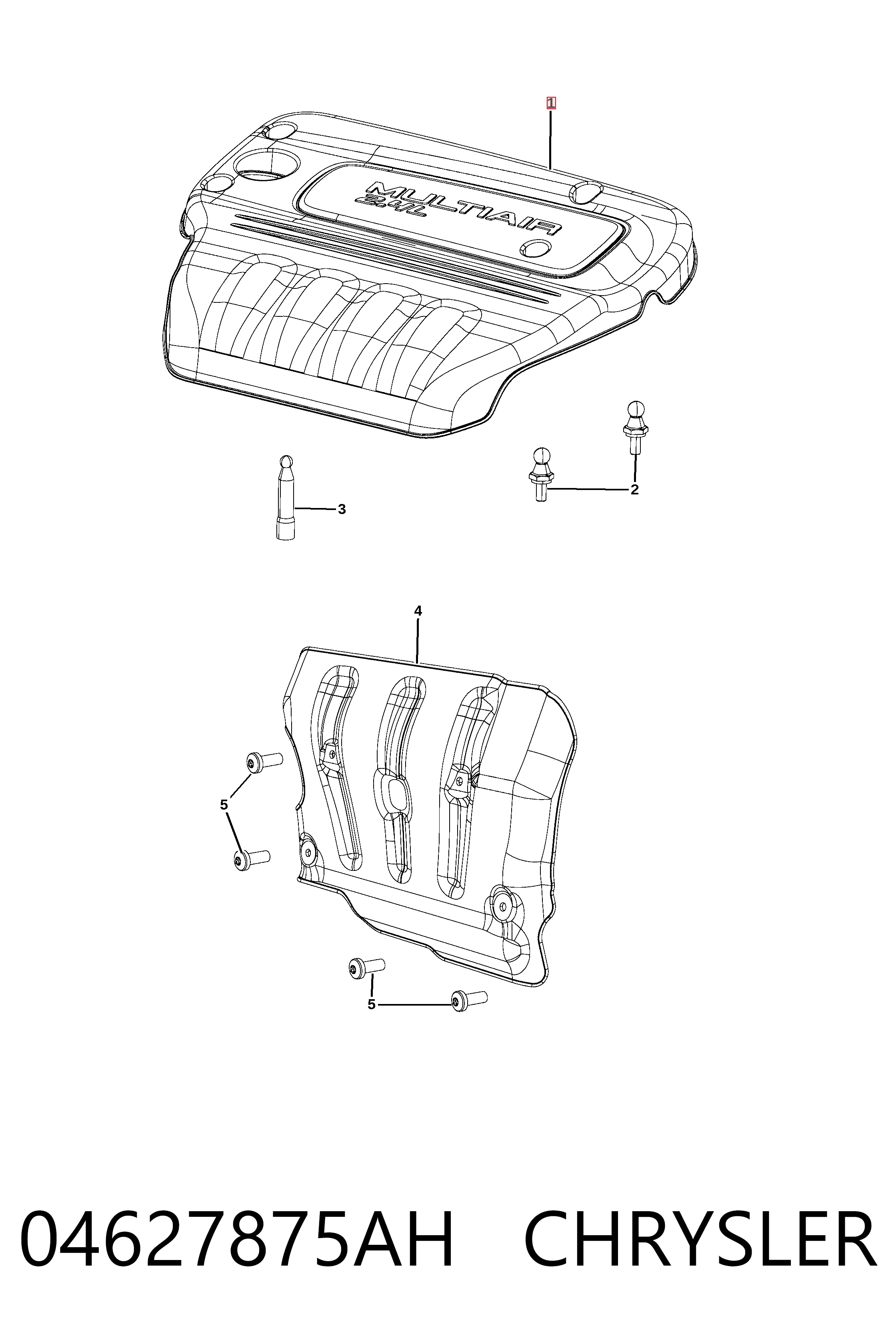 Кришка двигуна декоративна Fiat/Alfa/Lancia K04627875AH