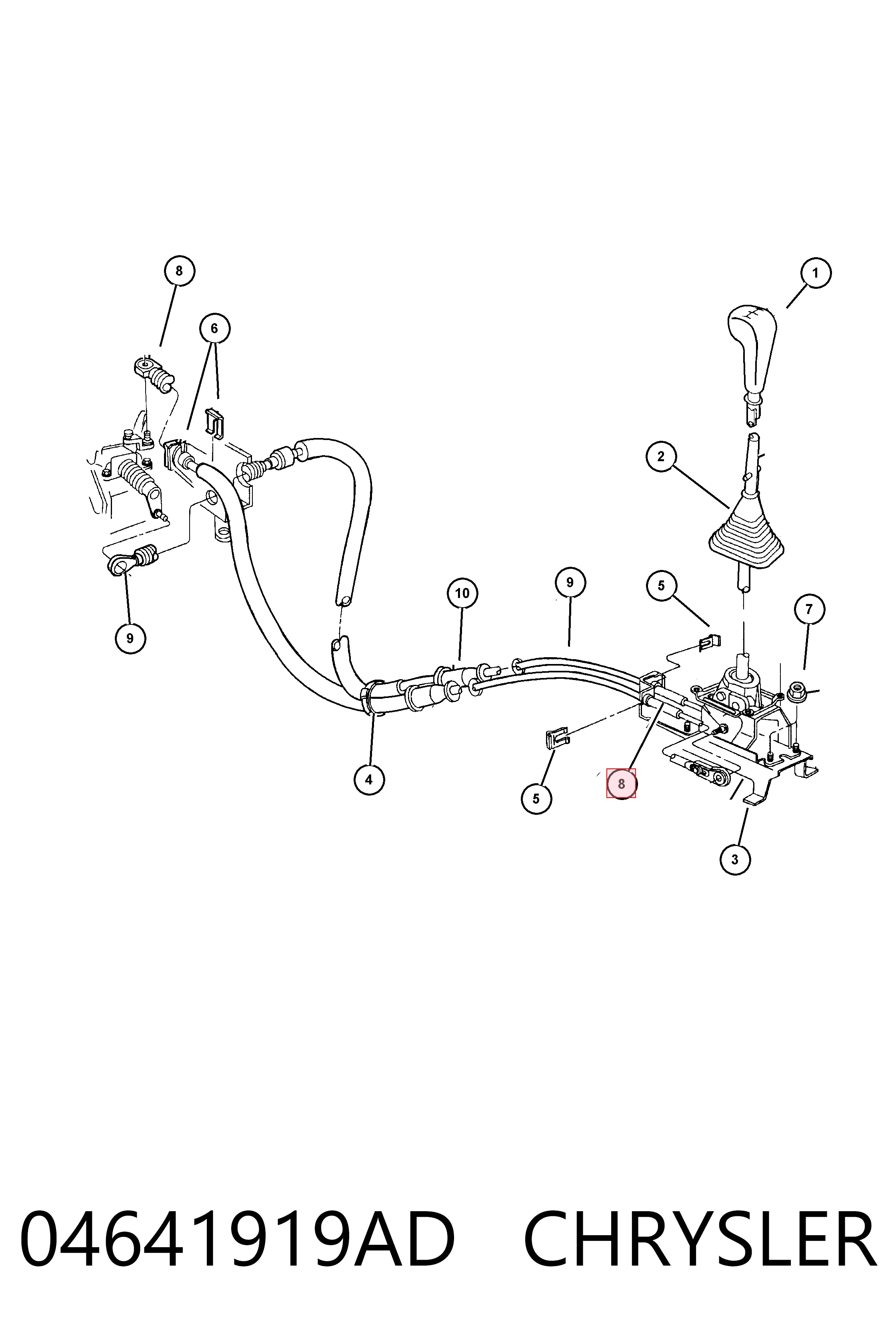 K04641919AD Fiat/Alfa/Lancia Трос перемикання передач, вибору передачі