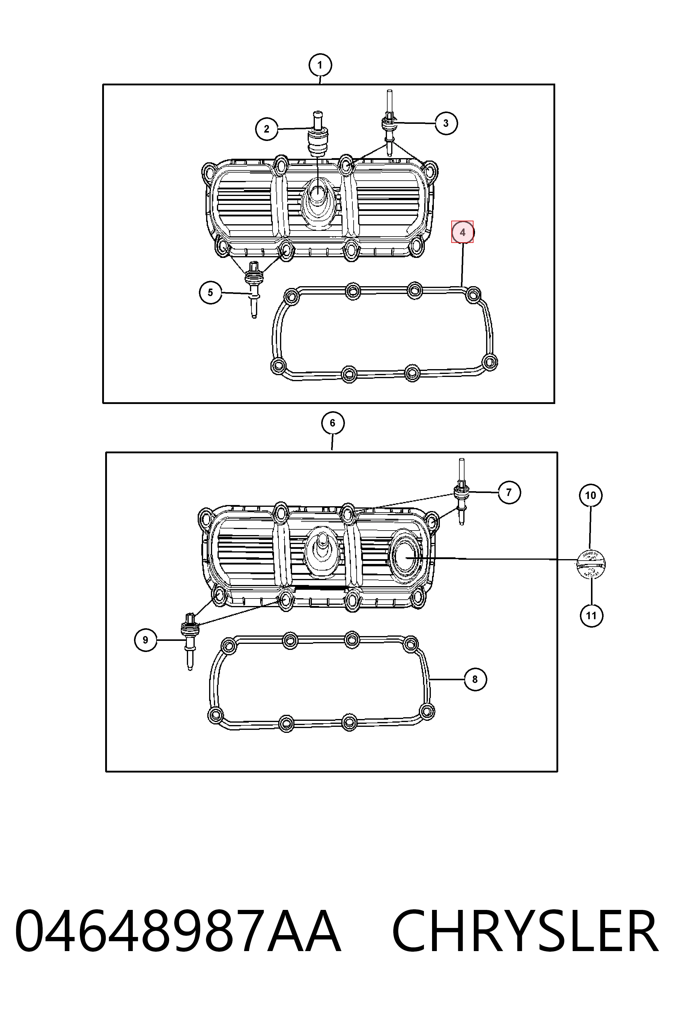 04648987AA Chrysler Прокладка кришки клапанної 