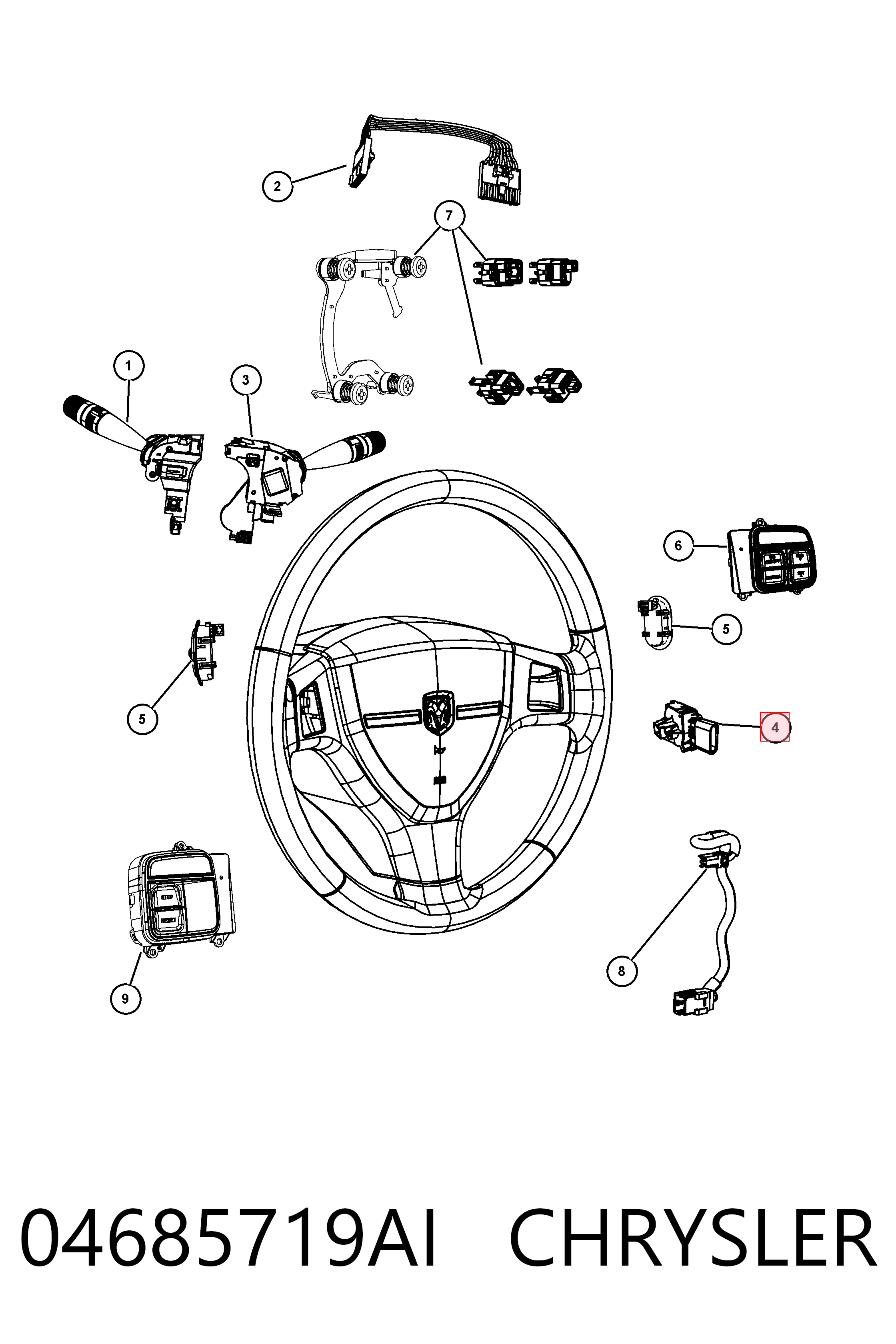 04685719AI Chrysler Контактна група замка