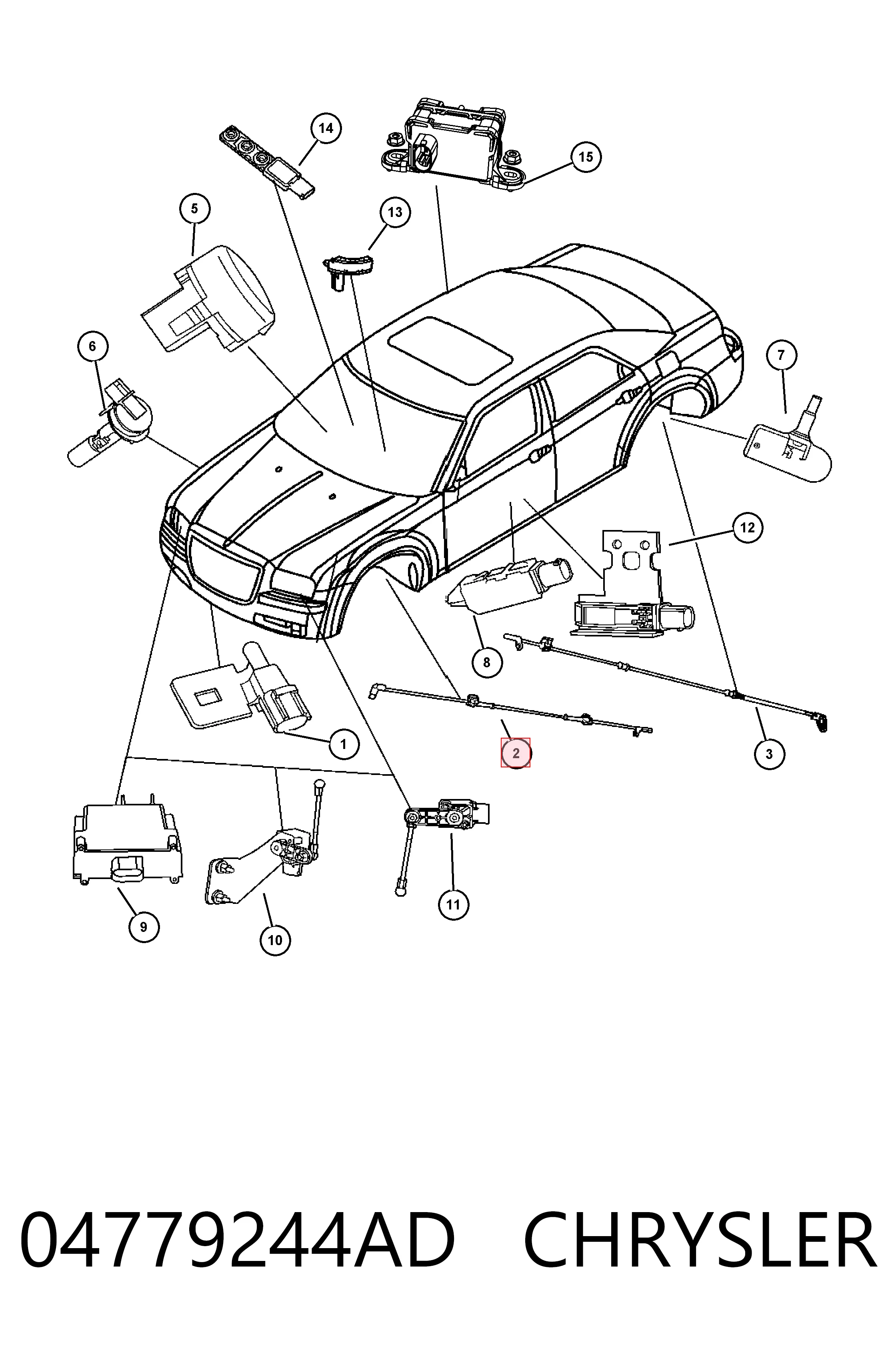 04779244AD Chrysler Провід датчика АБС передній