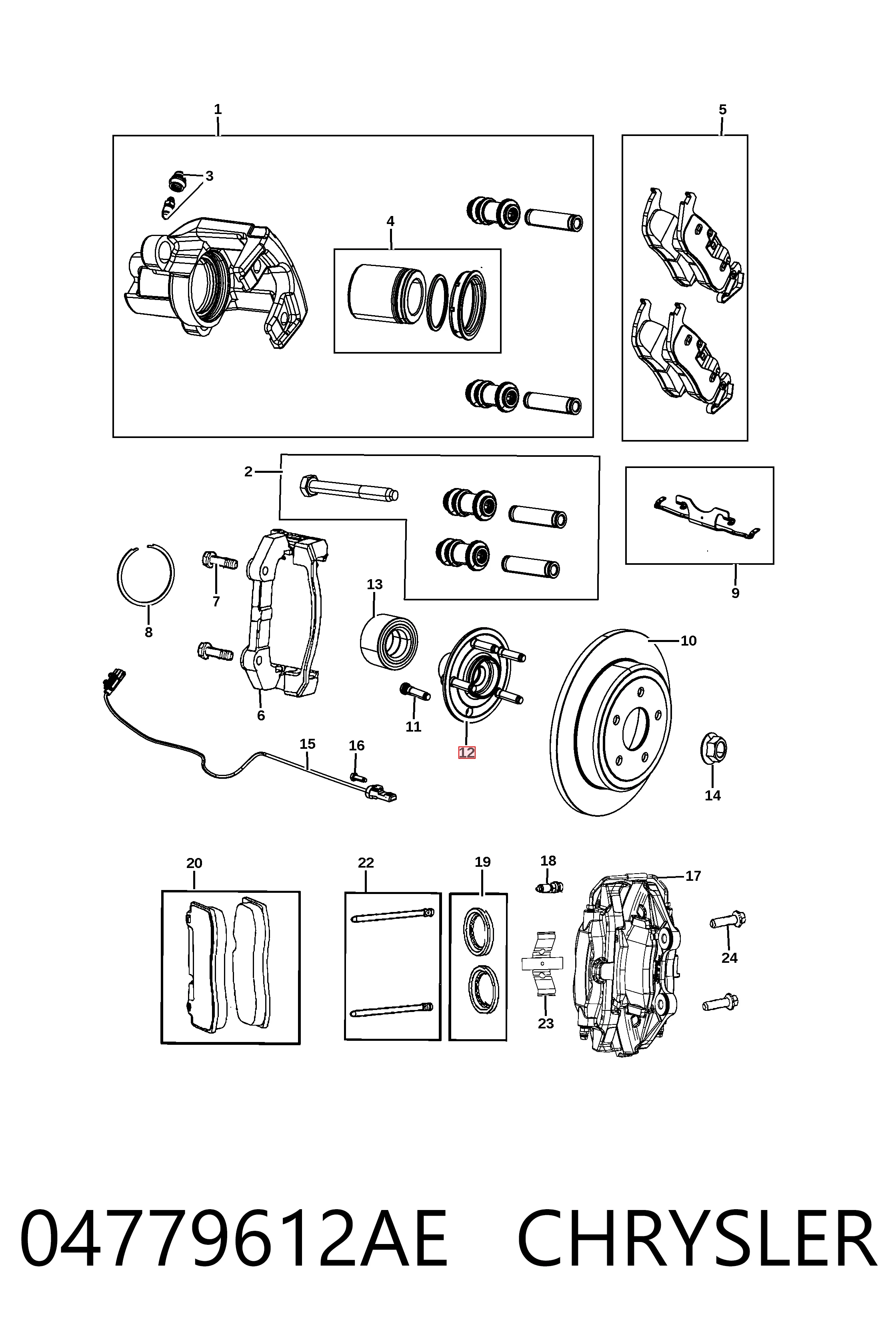 K04779612AC Fiat/Alfa/Lancia Маточина задня