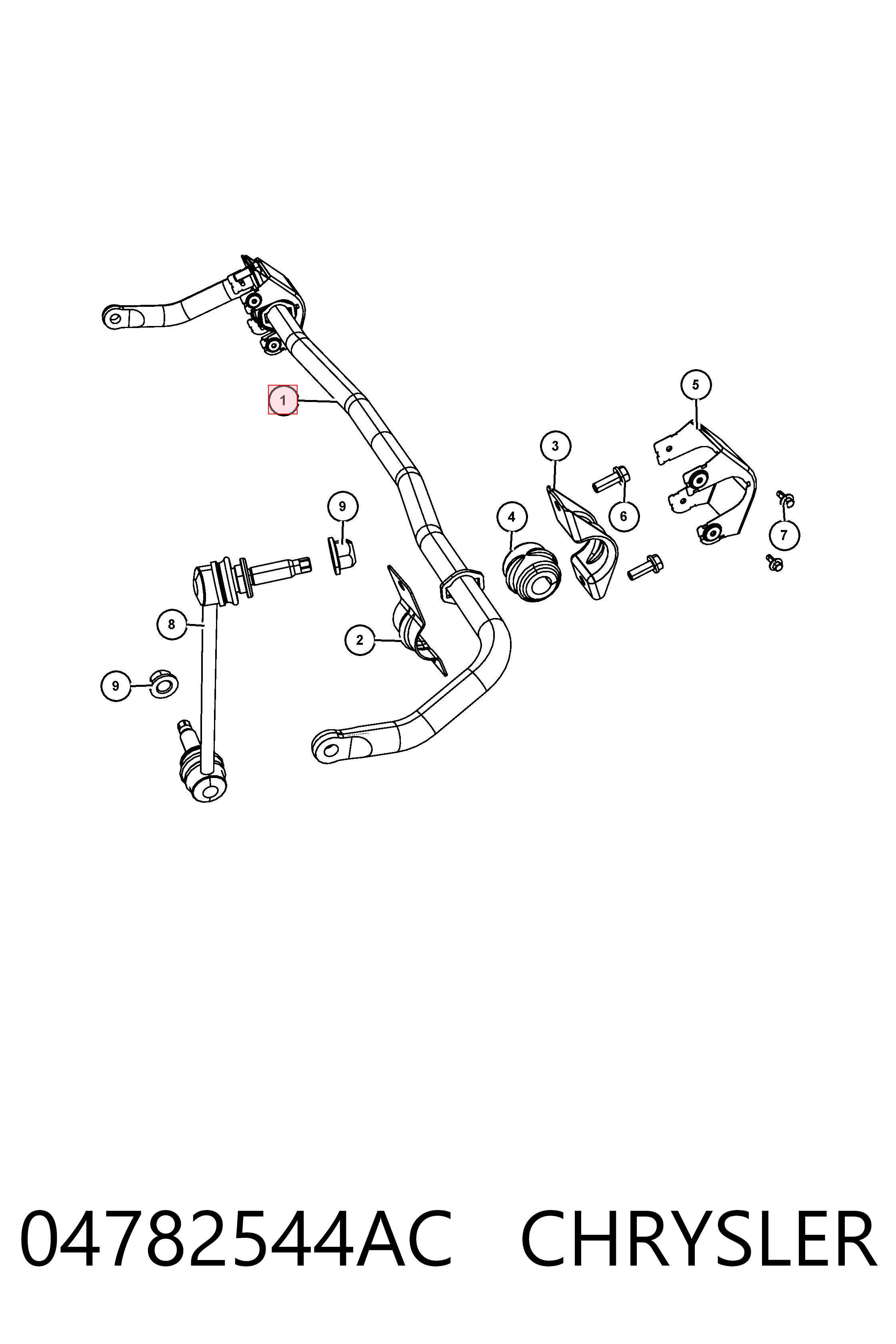 K04782544AC Fiat/Alfa/Lancia Стабілізатор передньої підвіски