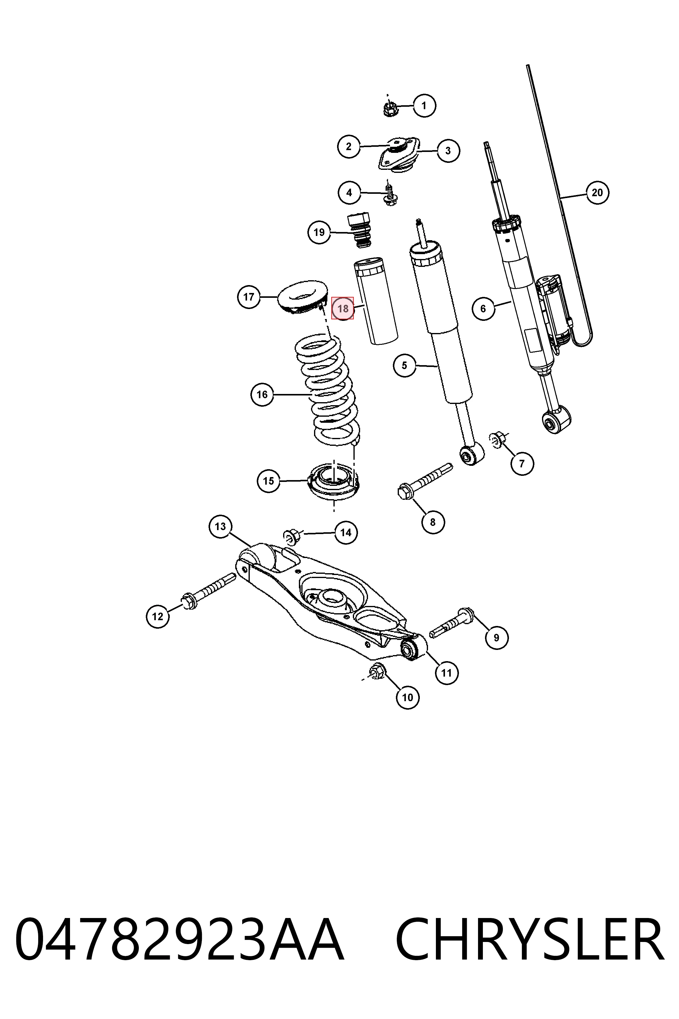 04782923AA Chrysler Пильник стійки задньої
