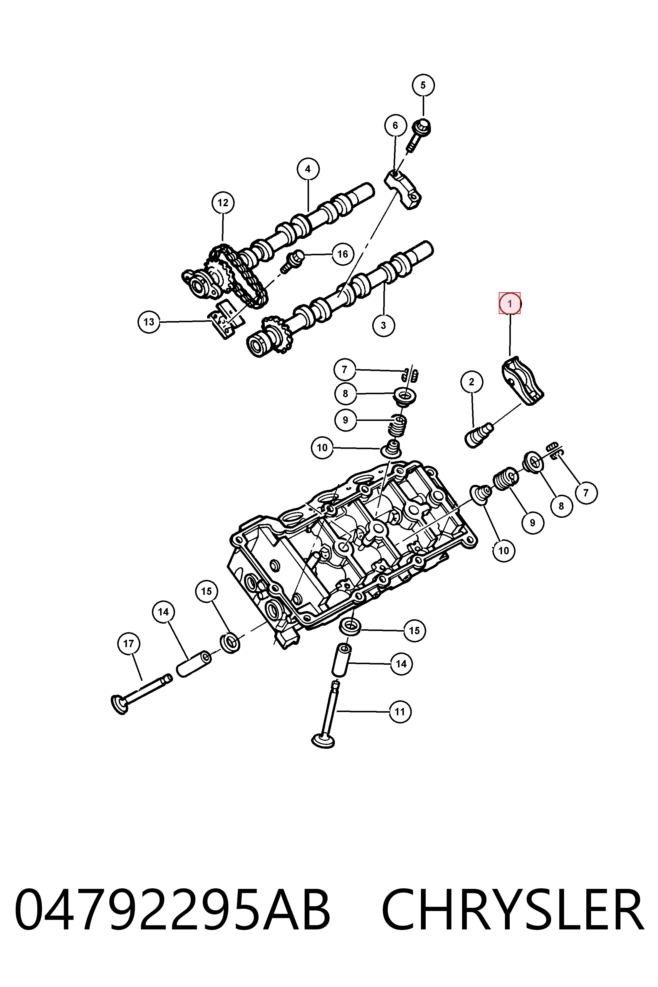 04792295AB Chrysler Коромисло клапана, рокер