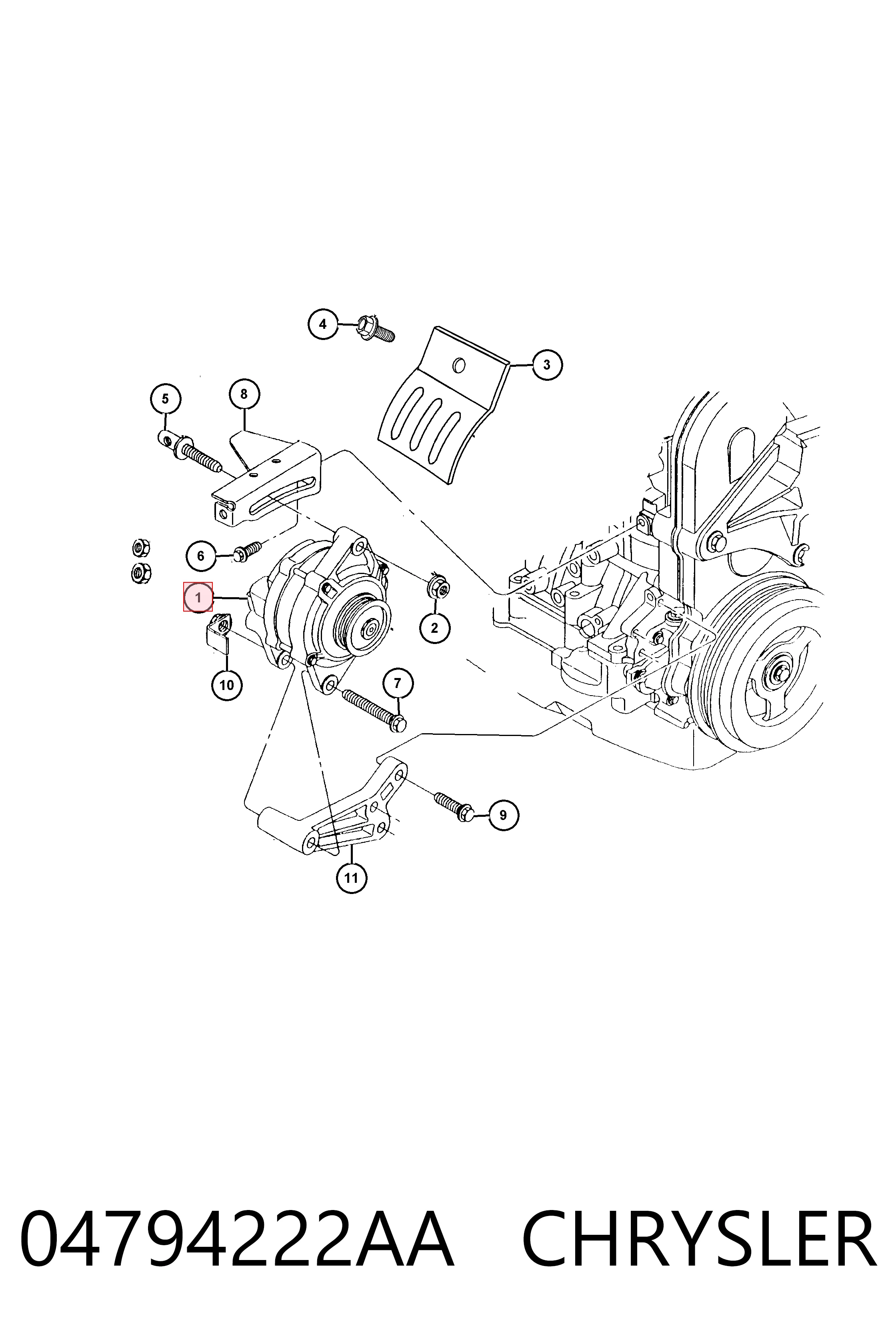 04794222AA Chrysler Авто генератор