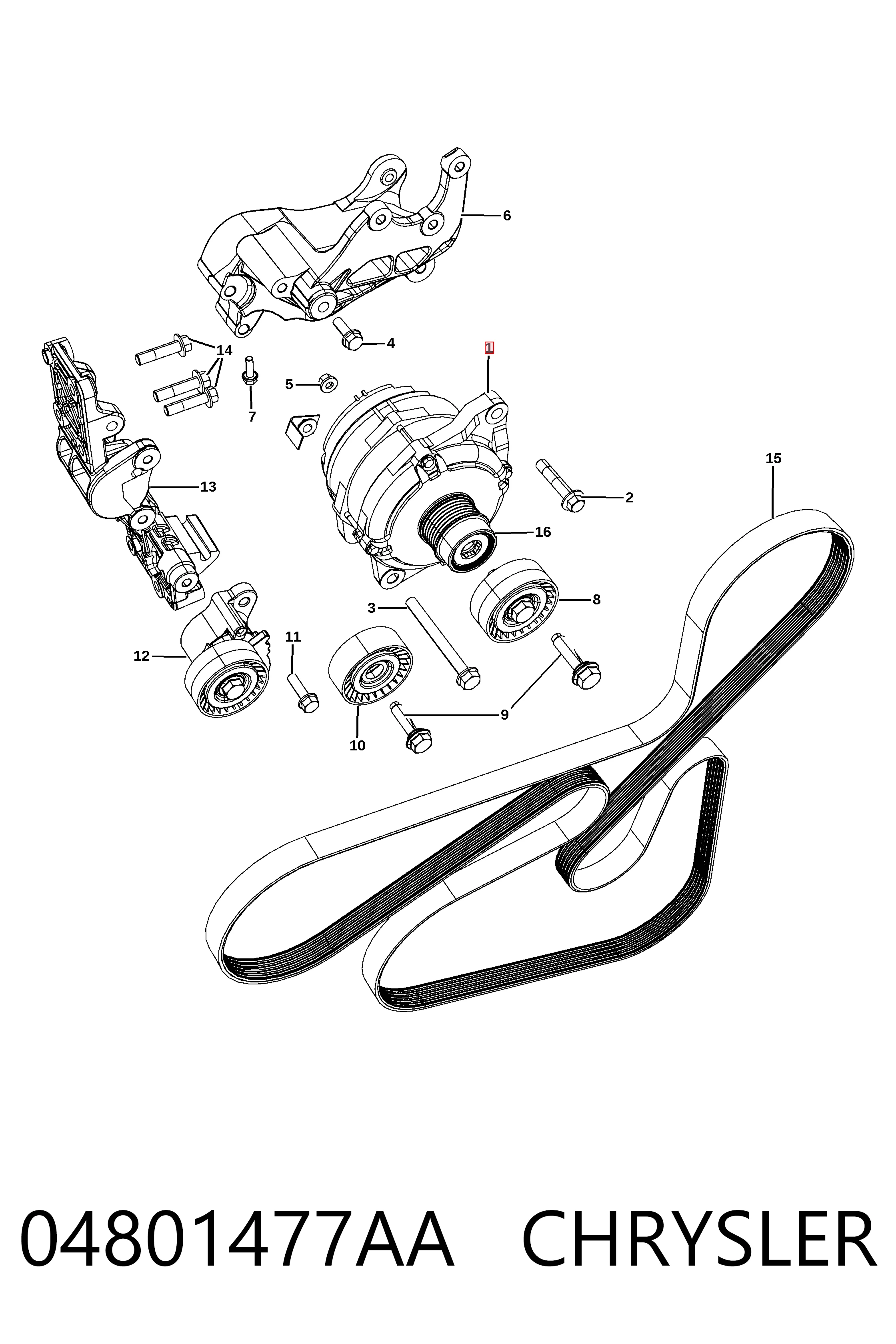 04801477AA Chrysler Авто генератор