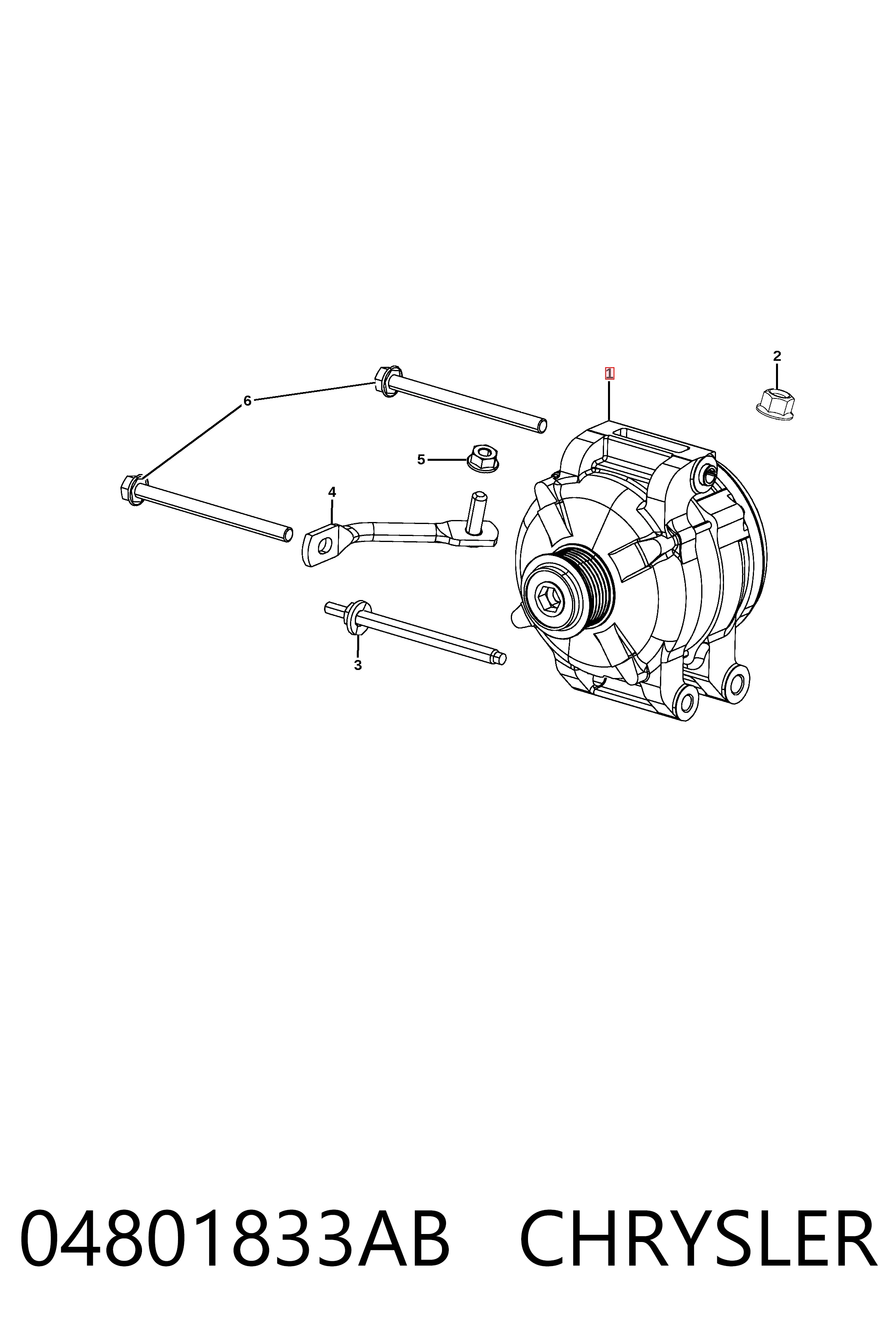 04801833AB Chrysler Авто генератор