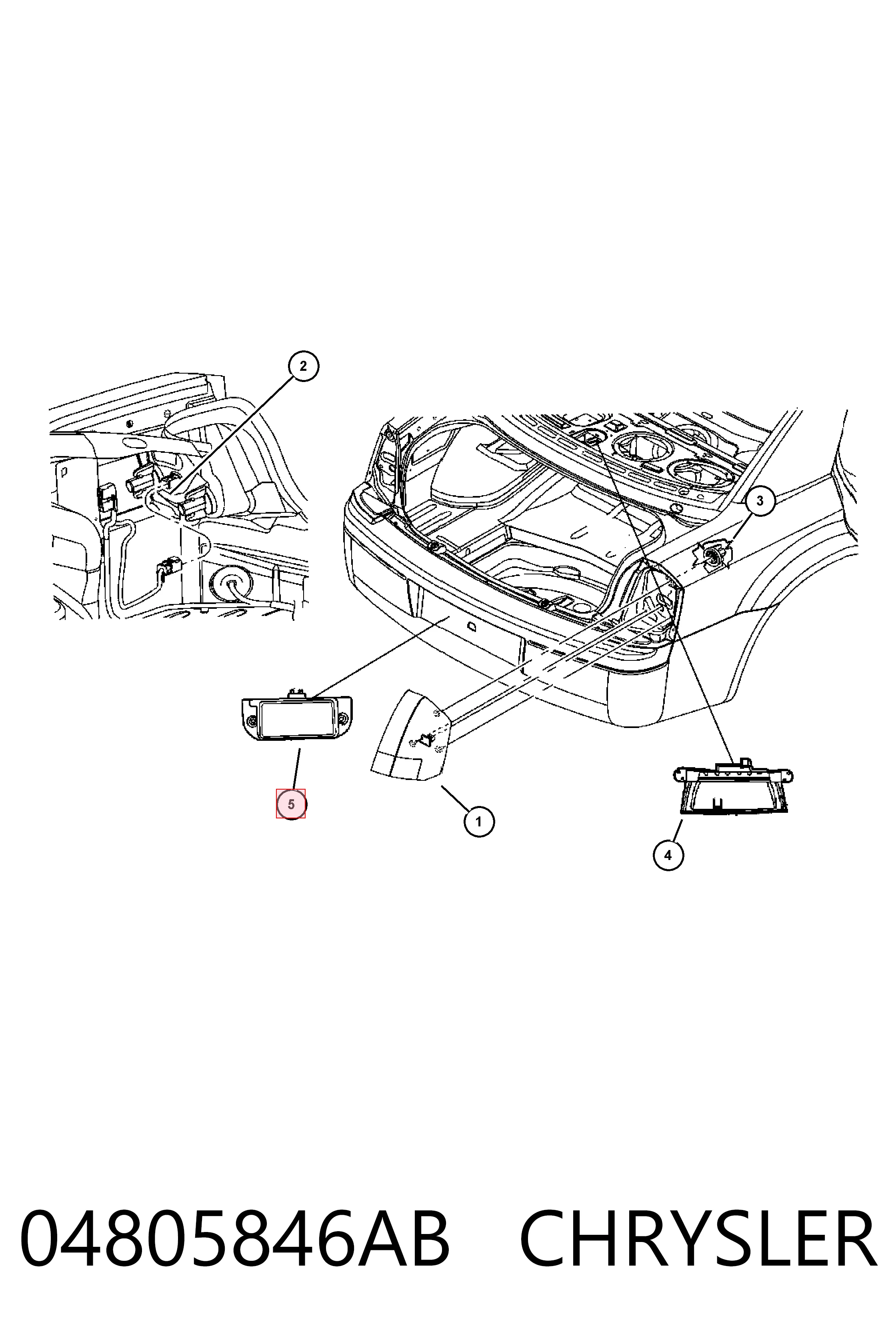 04805846AB Chrysler Ліхтар освітлення номерного знака