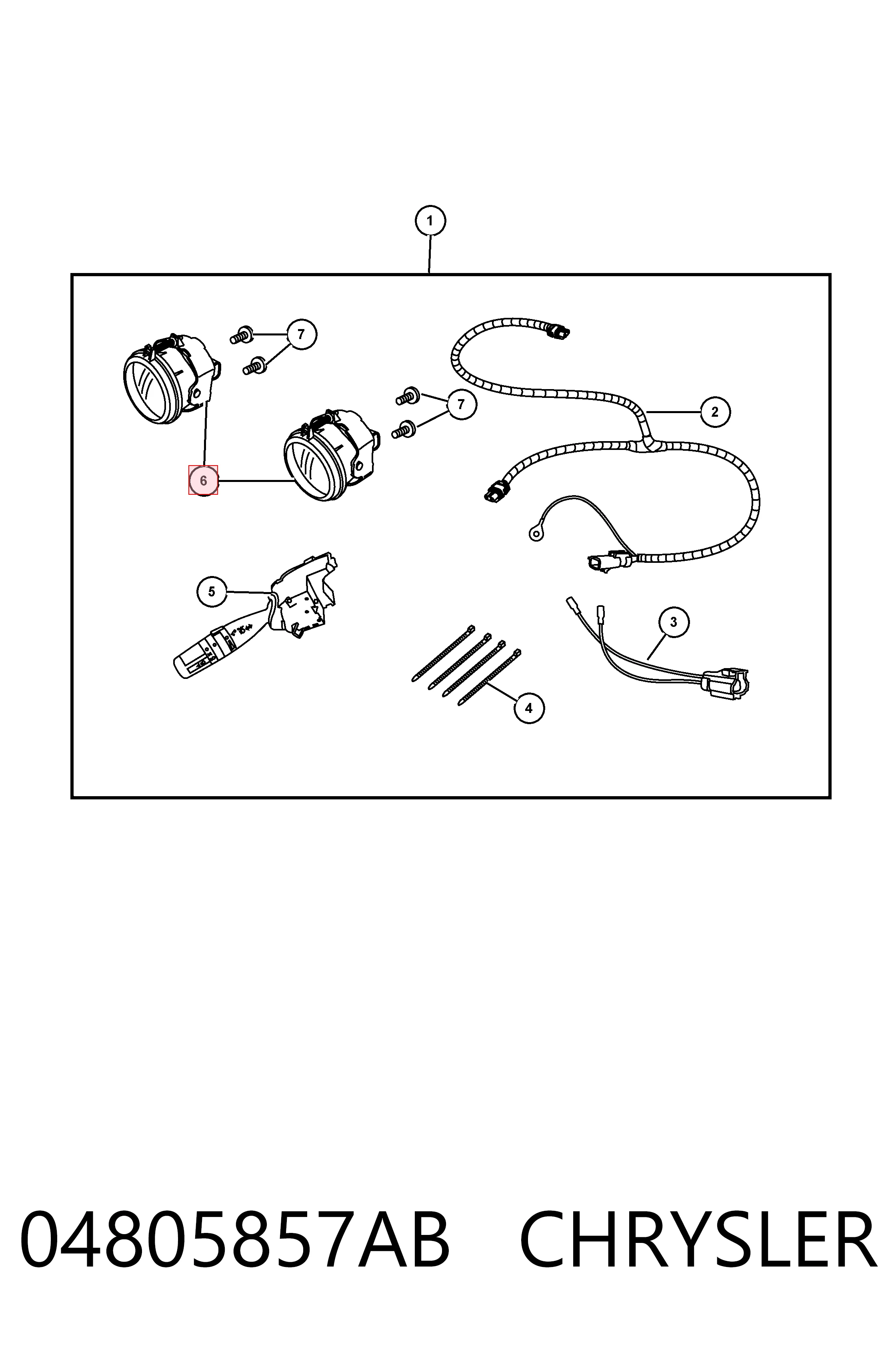 04805857AB Chrysler Протитуманки, ліваі, права