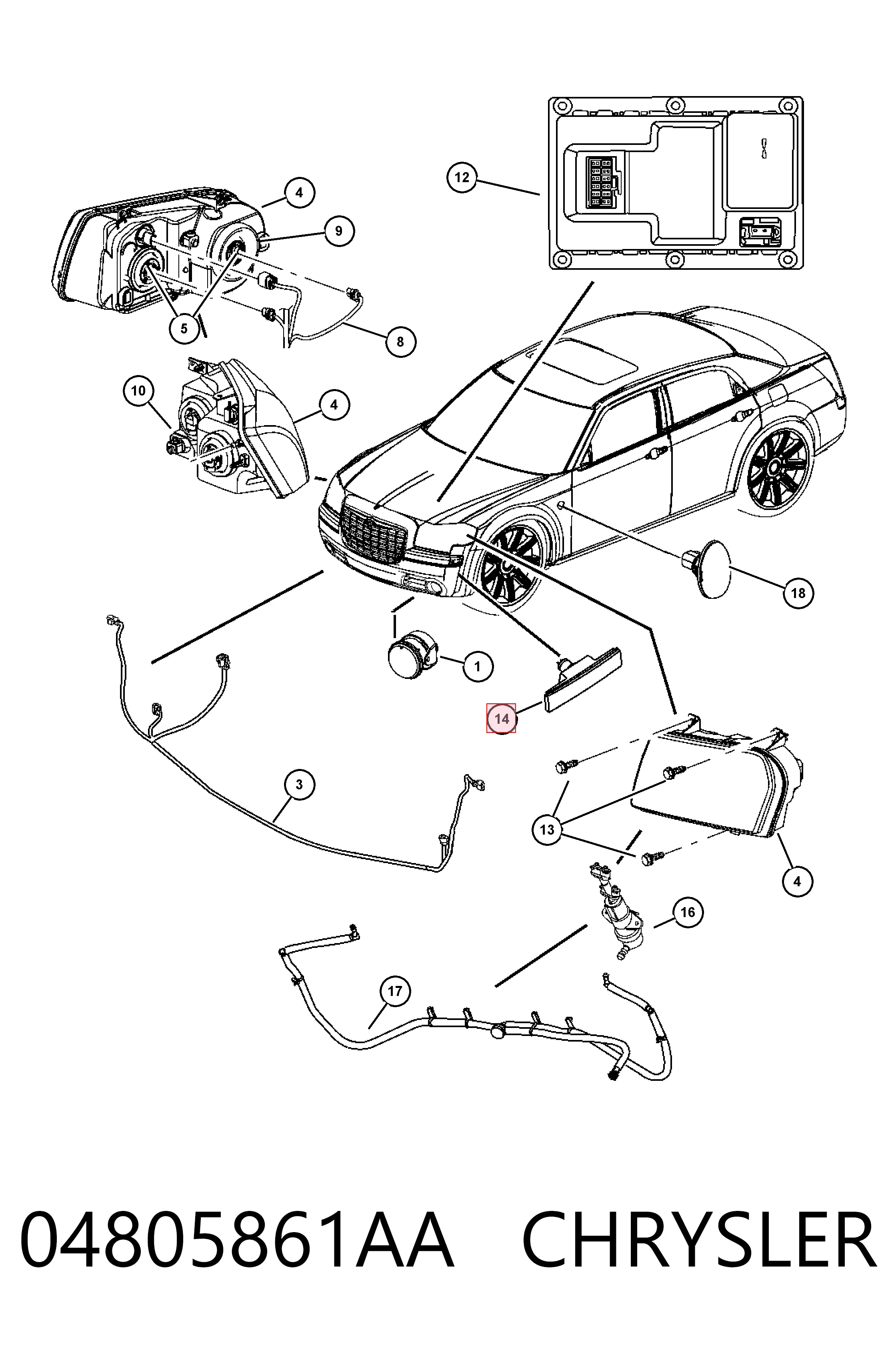 04805861AA Chrysler Підфарники
