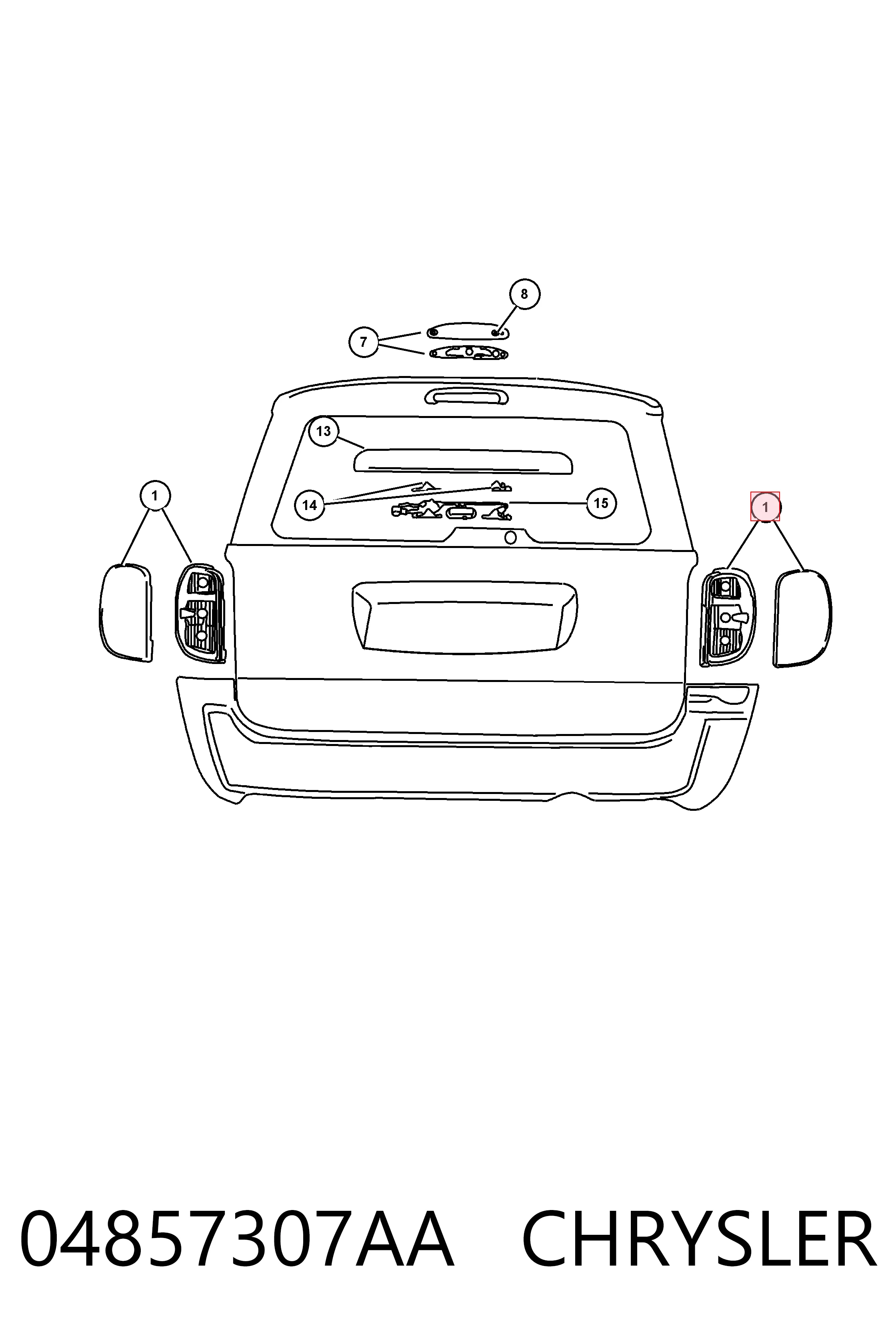 Задня ліва фара на Chrysler Voyager III RG, RS