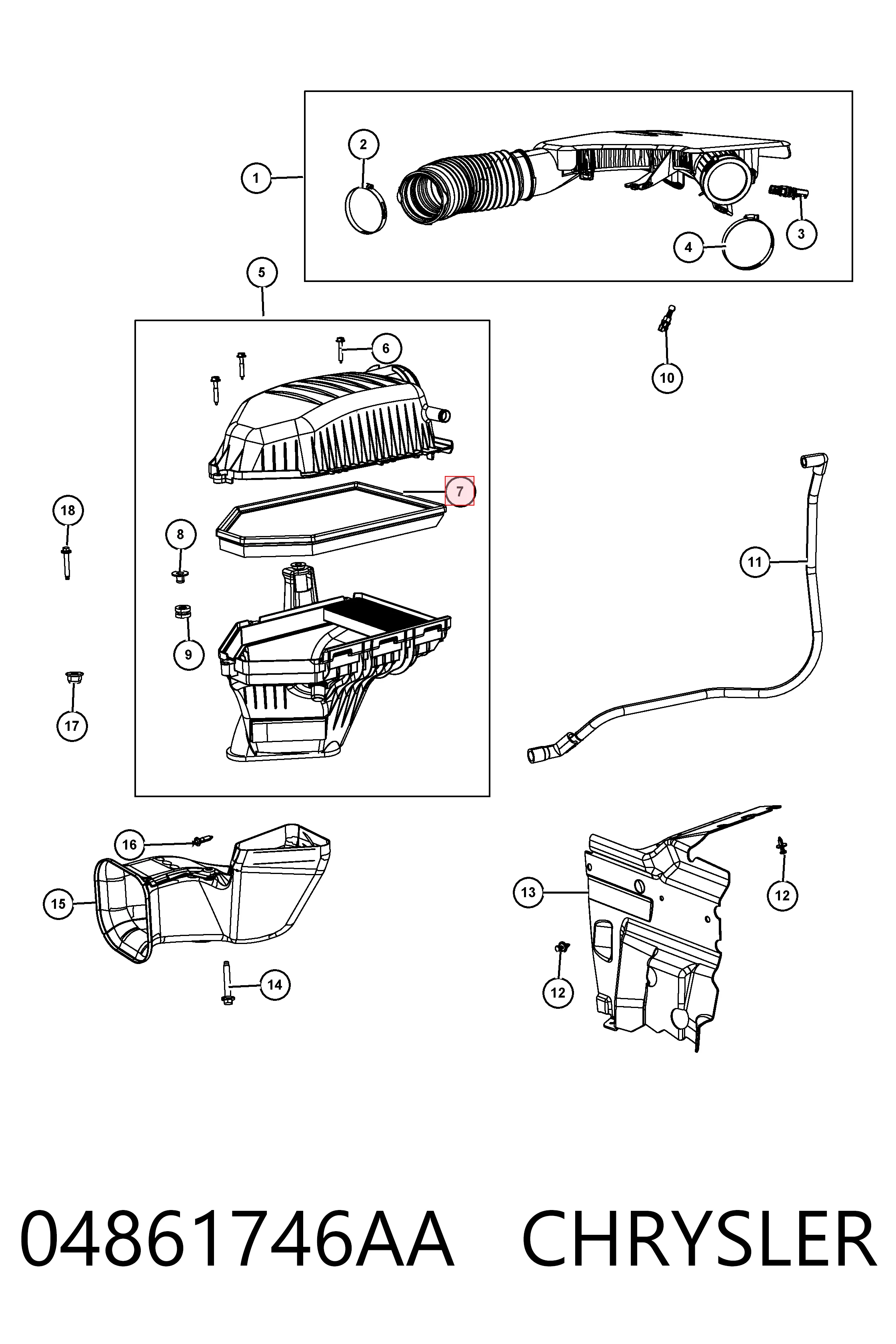 04861746AA Chrysler Повітряний фільтр двигуна