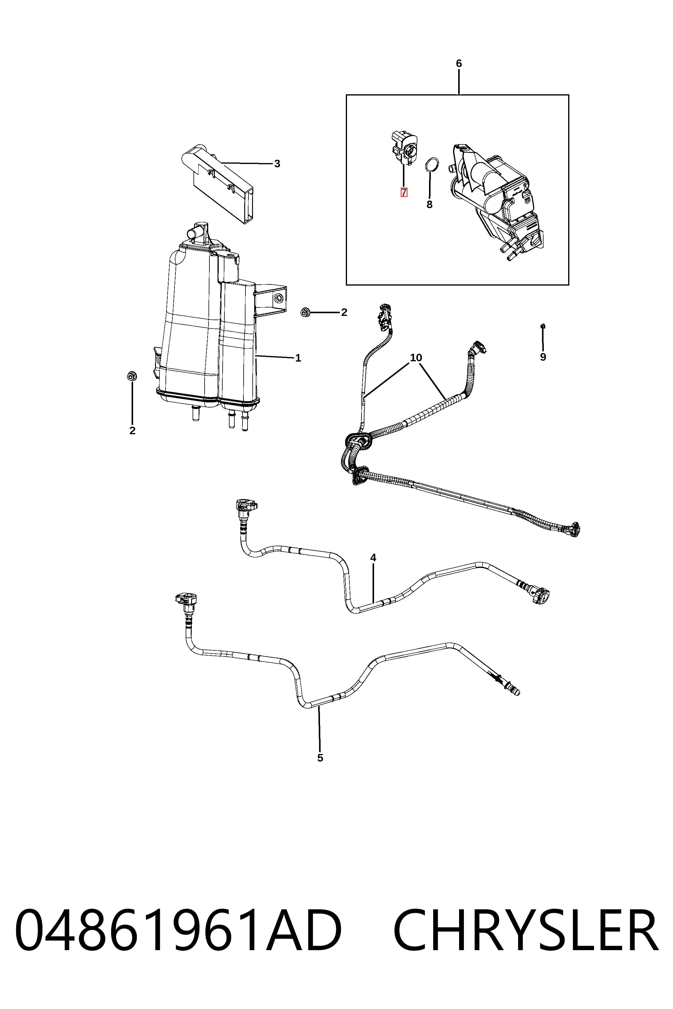 Купити K04861961AB Fiat/Alfa/Lancia Клапан системи вентиляції паливного бака