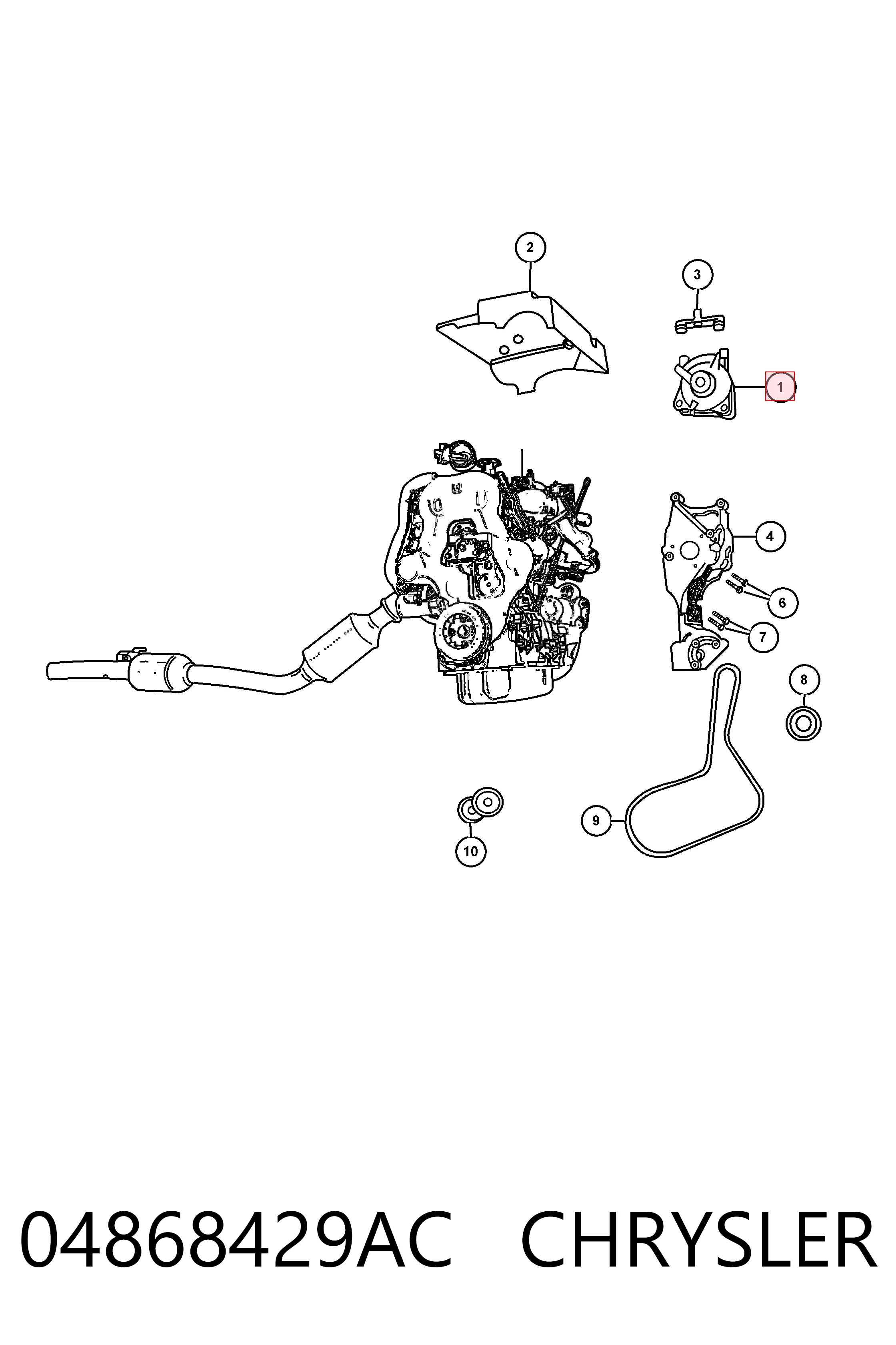 04868429AC Chrysler Авто генератор