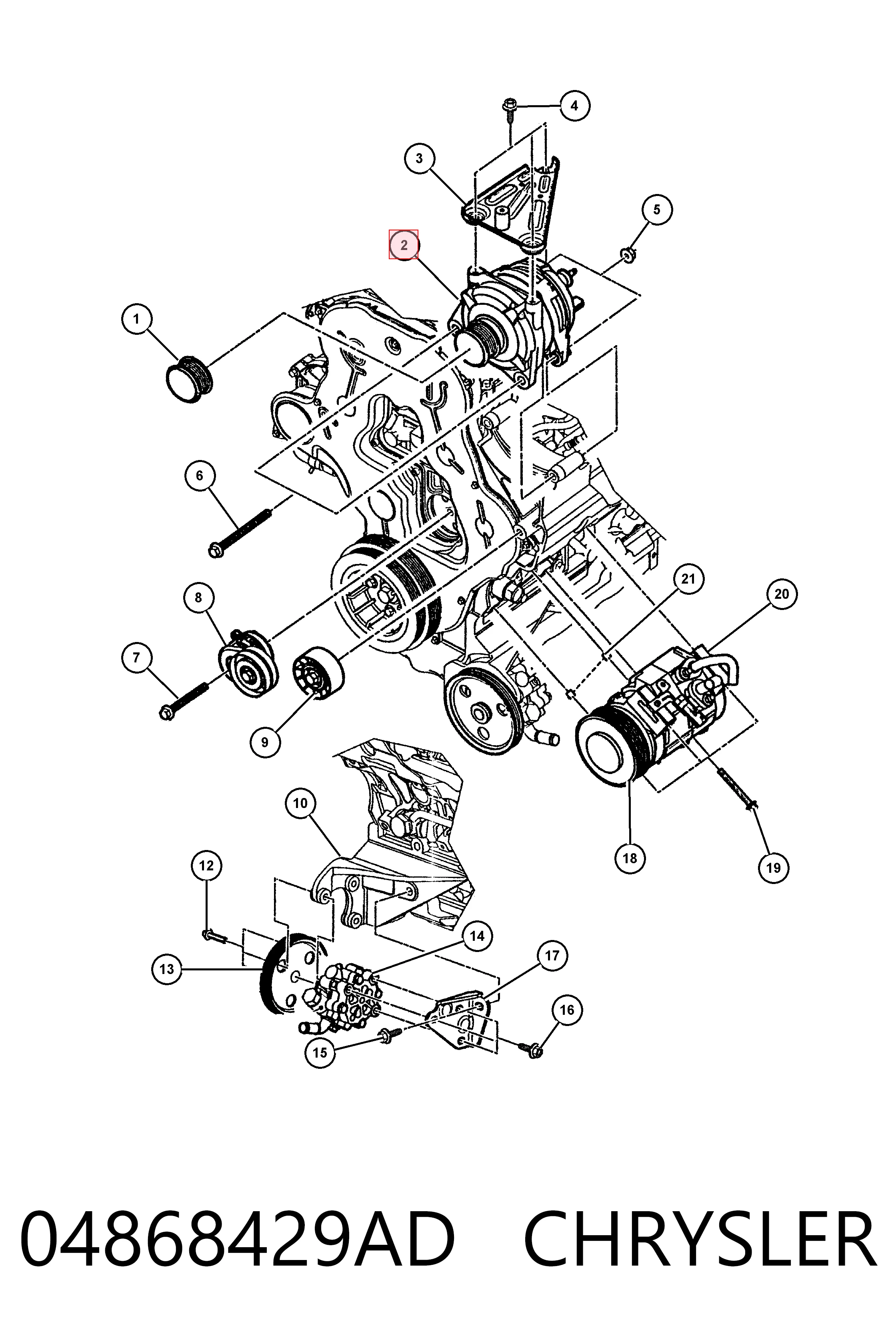 04868429AD Chrysler Авто генератор