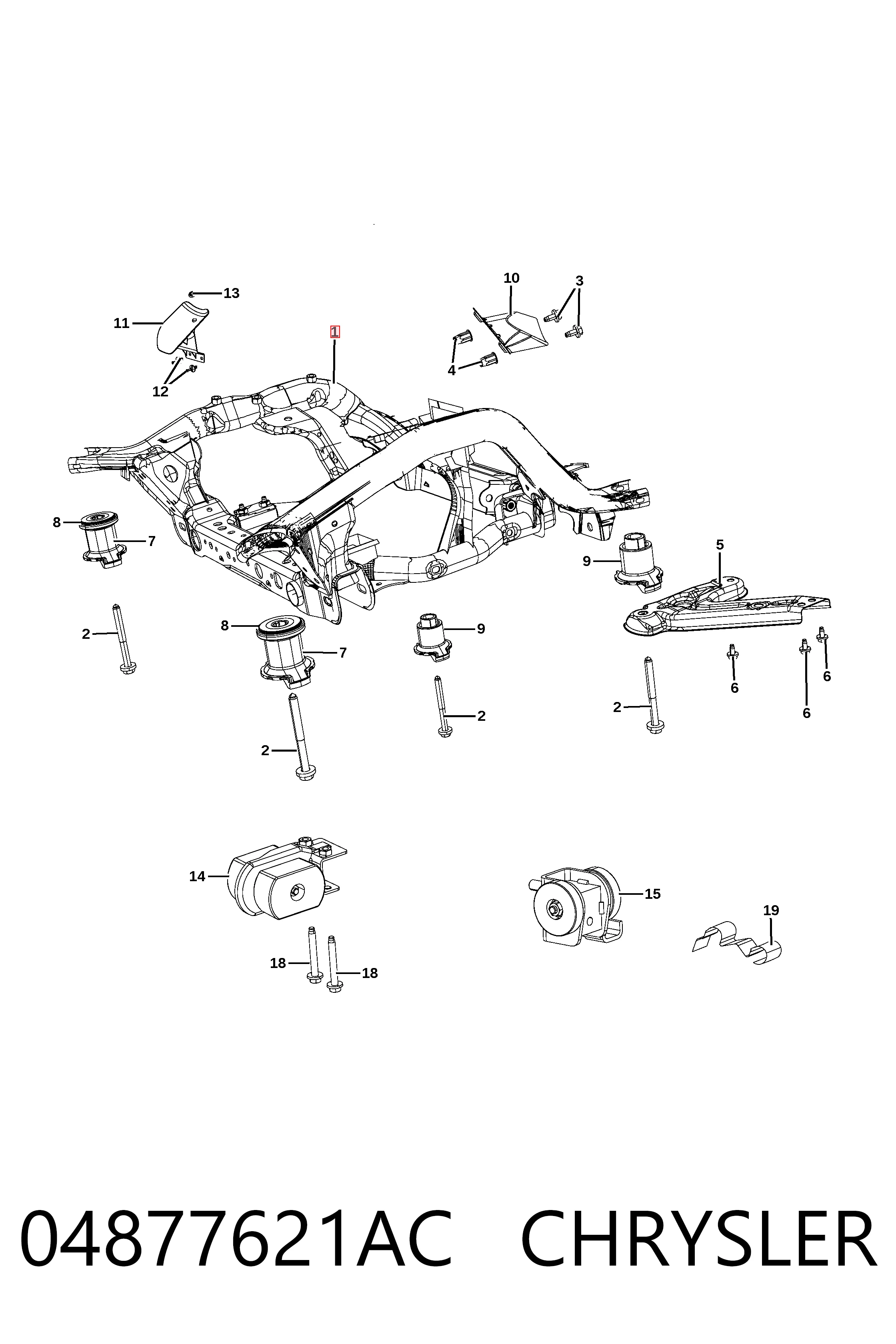 K04877621AD Fiat/Alfa/Lancia Передня балка