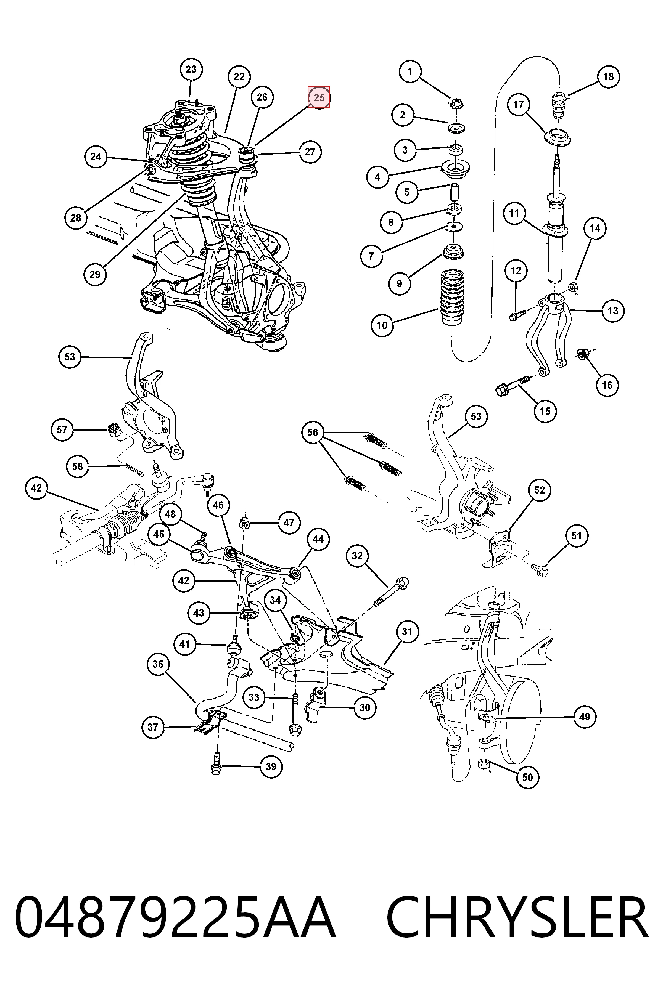 Кульова опора, верхня K04879321AC Fiat/Alfa/Lancia