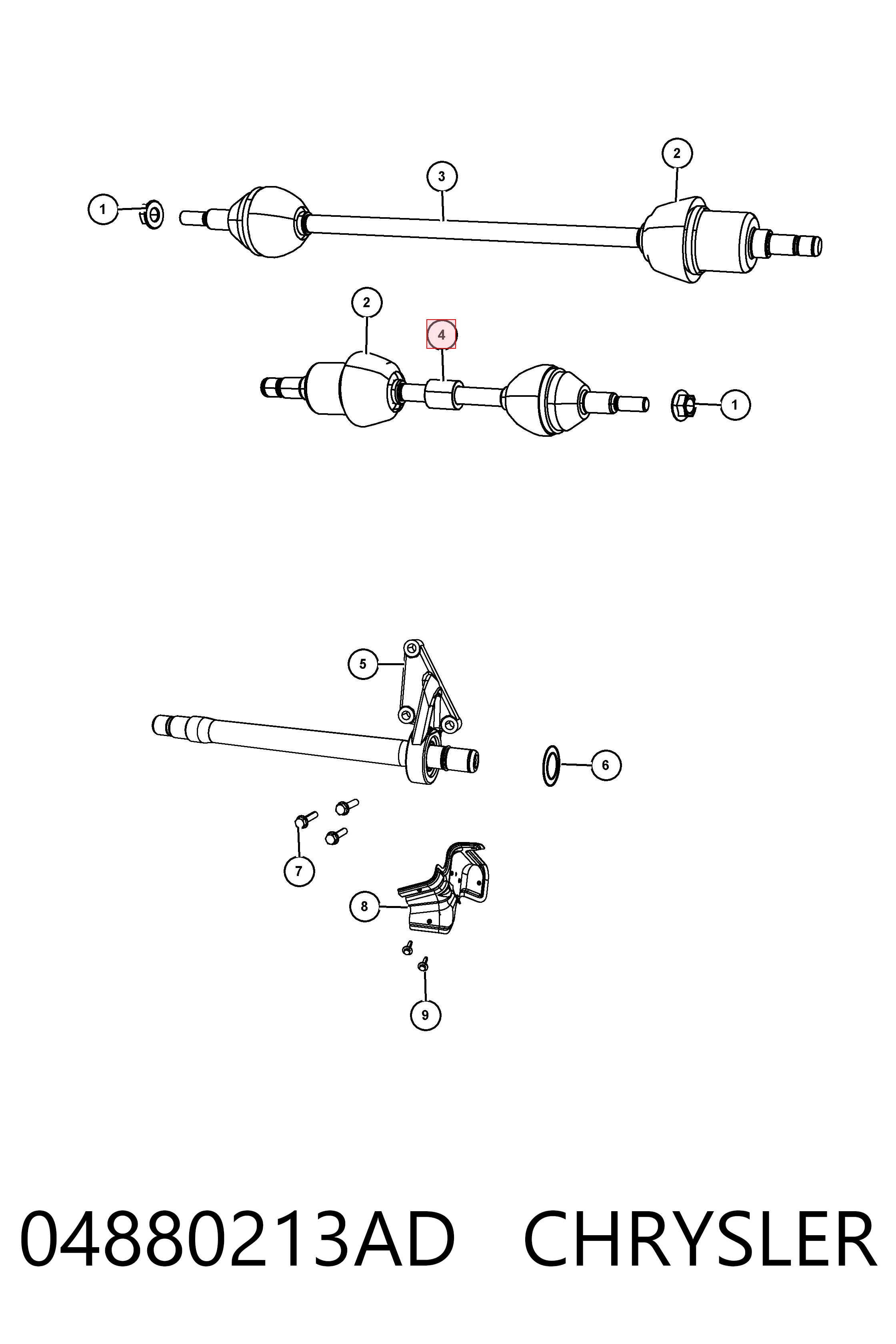 K04880213AF Fiat/Alfa/Lancia Привід лівий