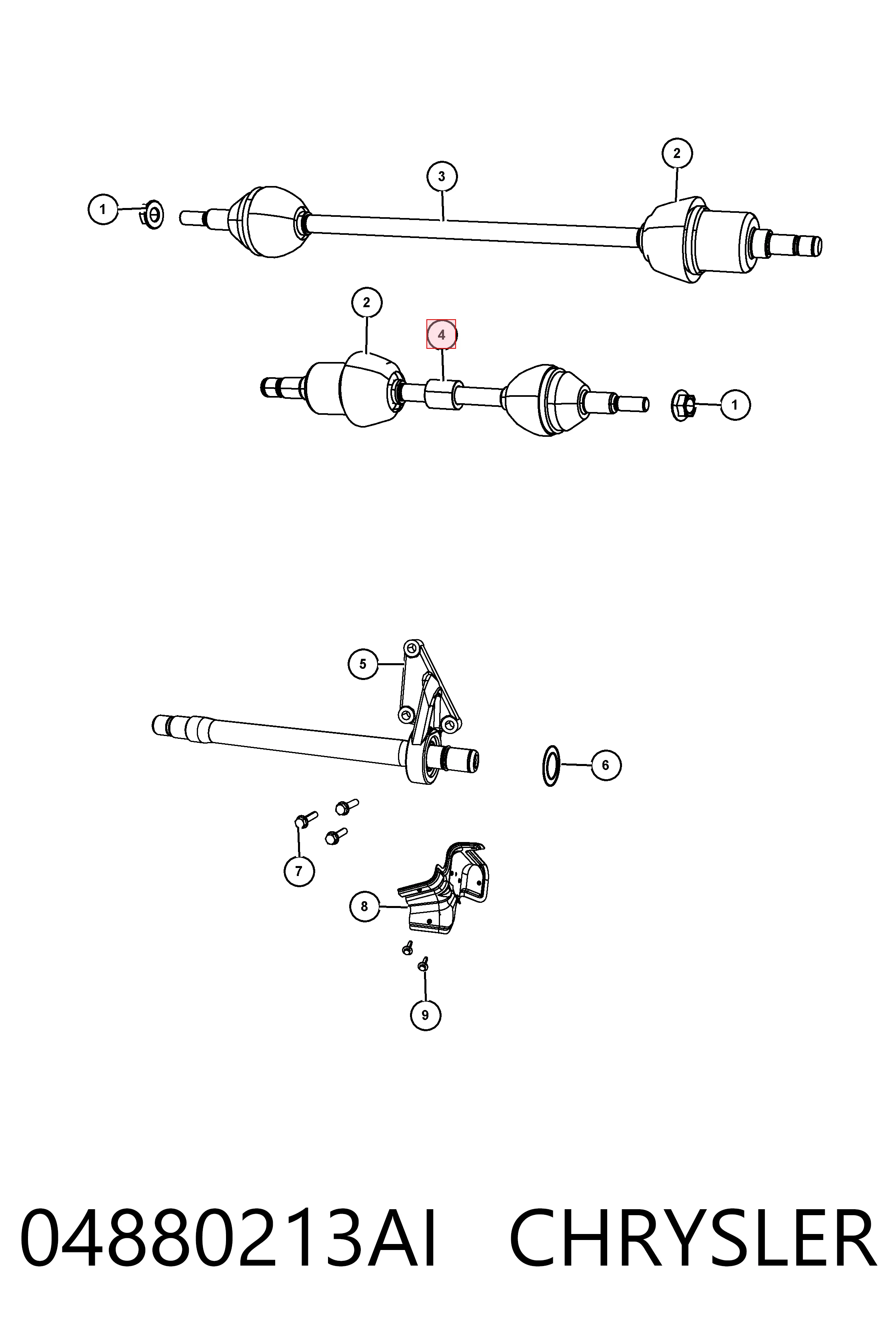 Піввісь передня ліва Fiat/Alfa/Lancia K04880213AF