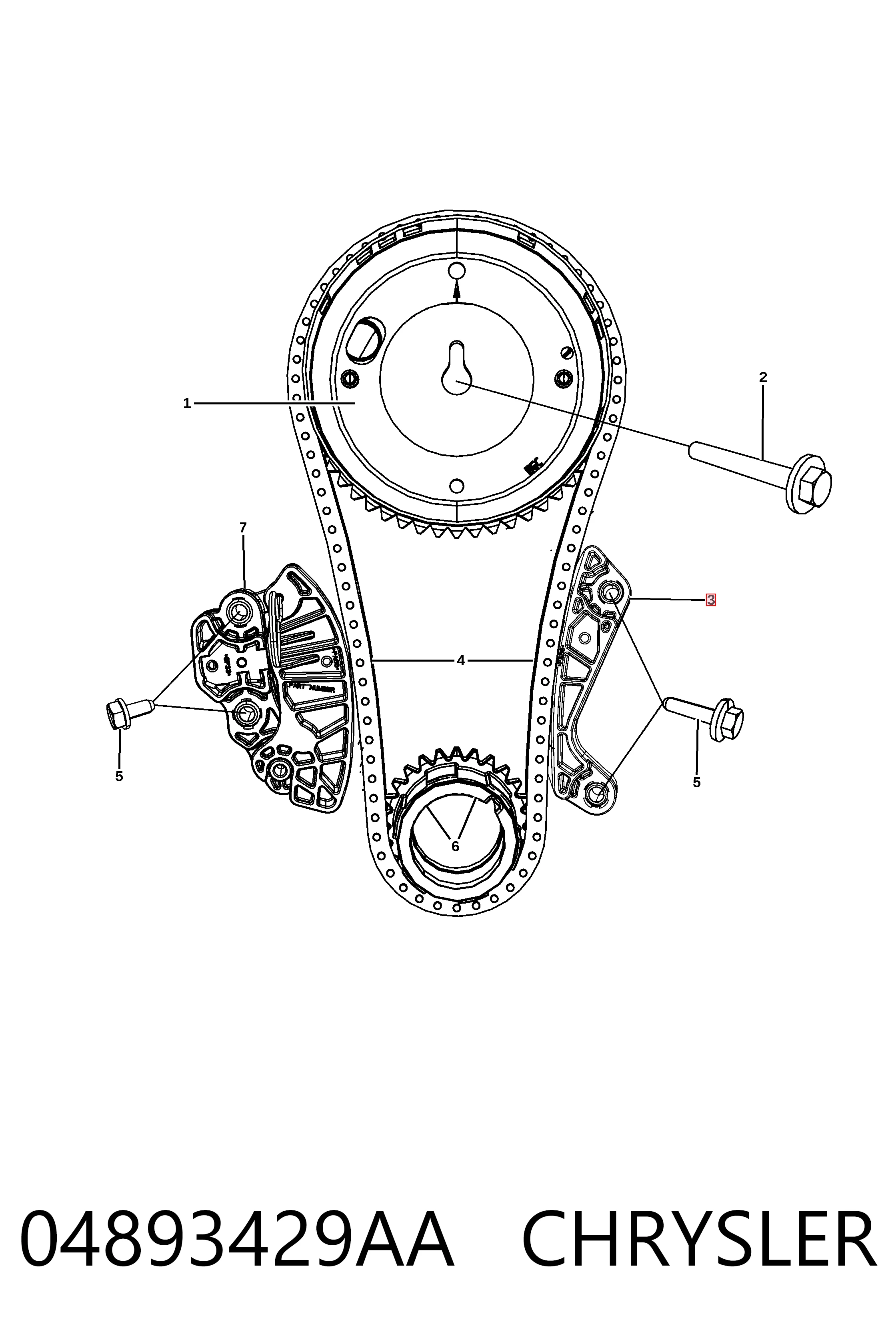 04893429AA Chrysler Заспокоювач ланцюга ГРМ