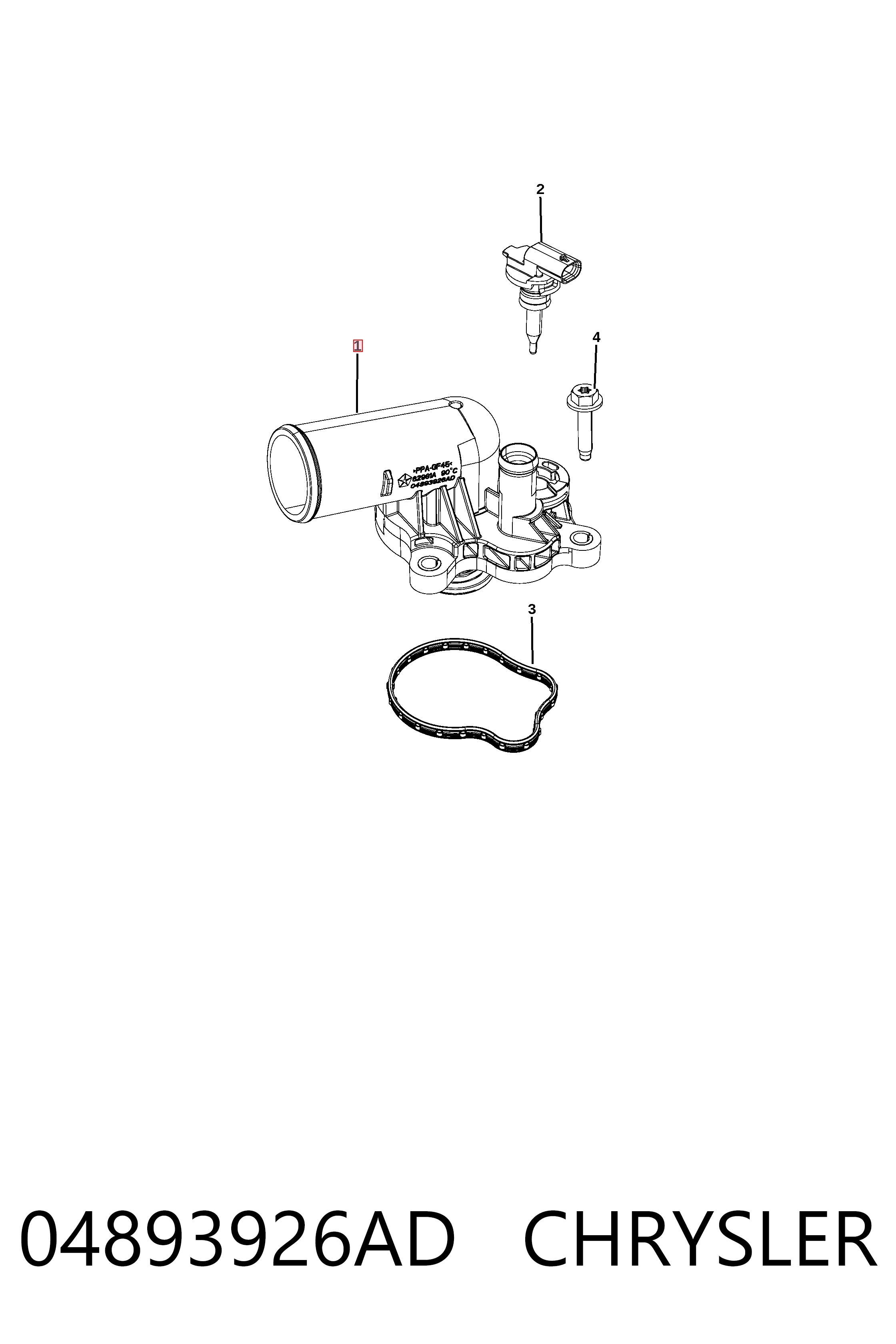 K04893926AH Fiat/Alfa/Lancia Корпус термостата в зборі
