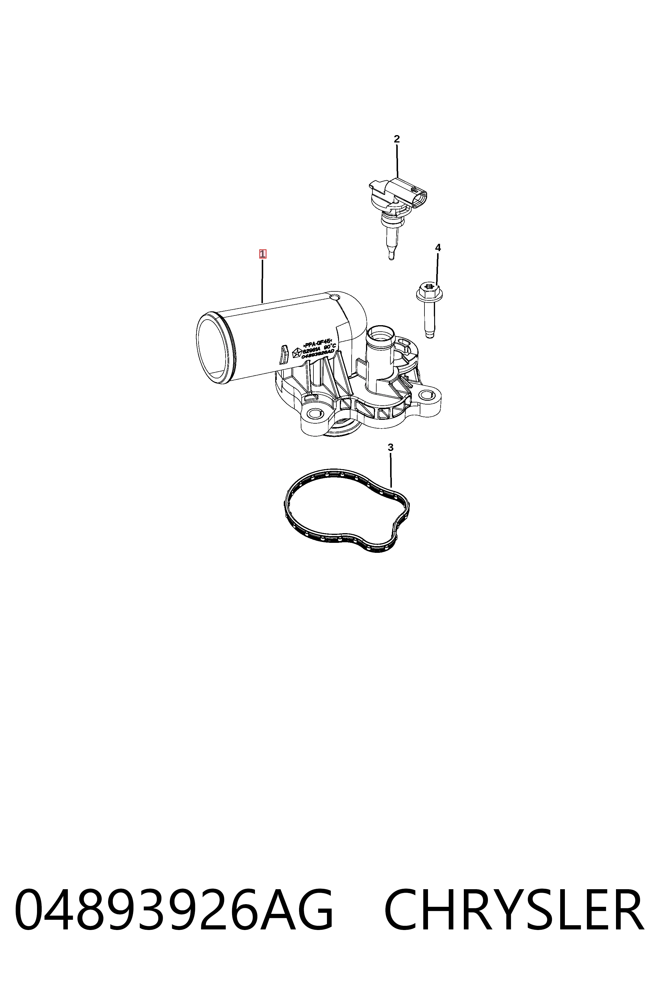 Купити K04893926AH Fiat/Alfa/Lancia Корпус термостата