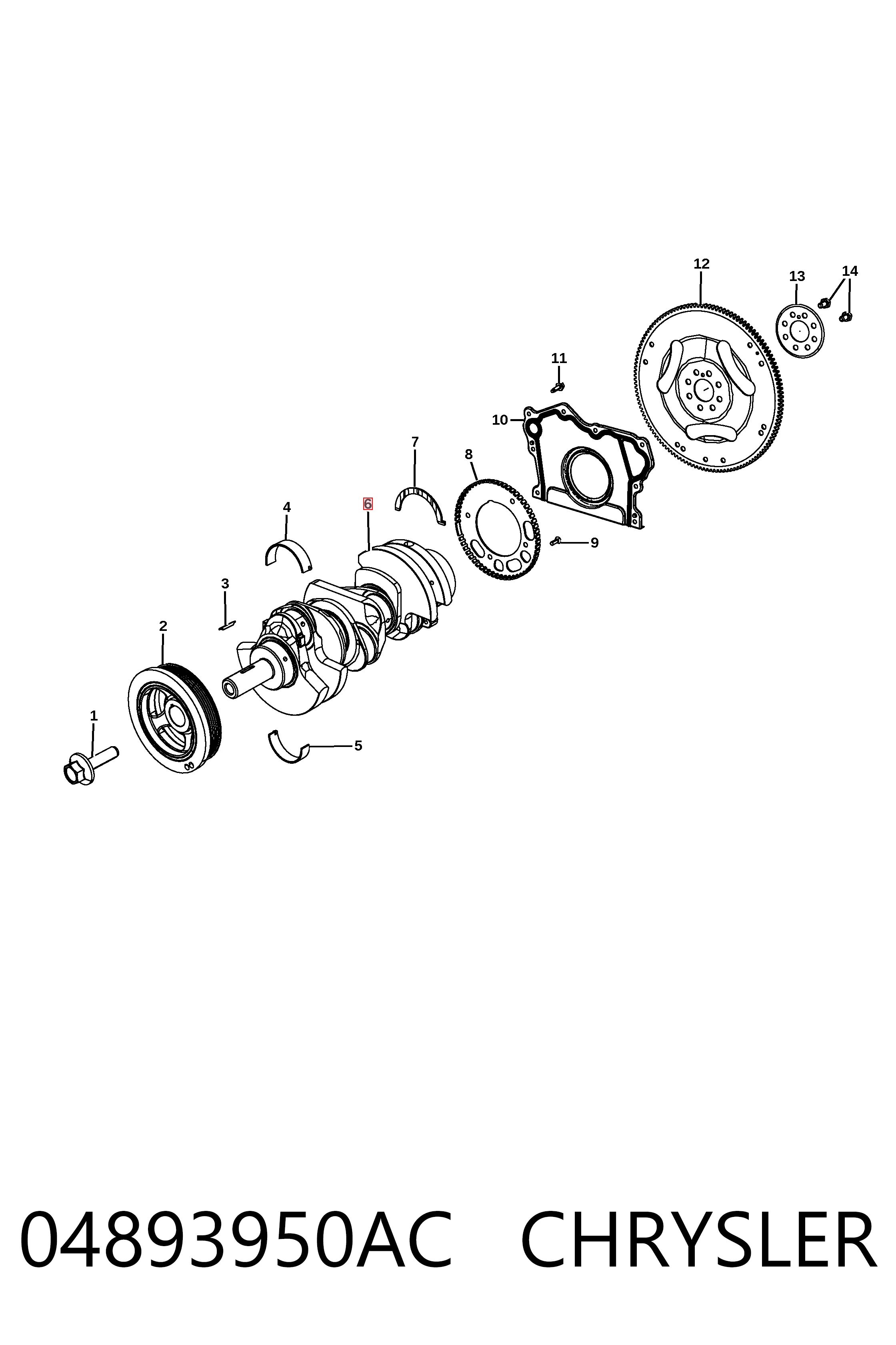 K04893950AC Fiat/Alfa/Lancia Колінвал двигуна