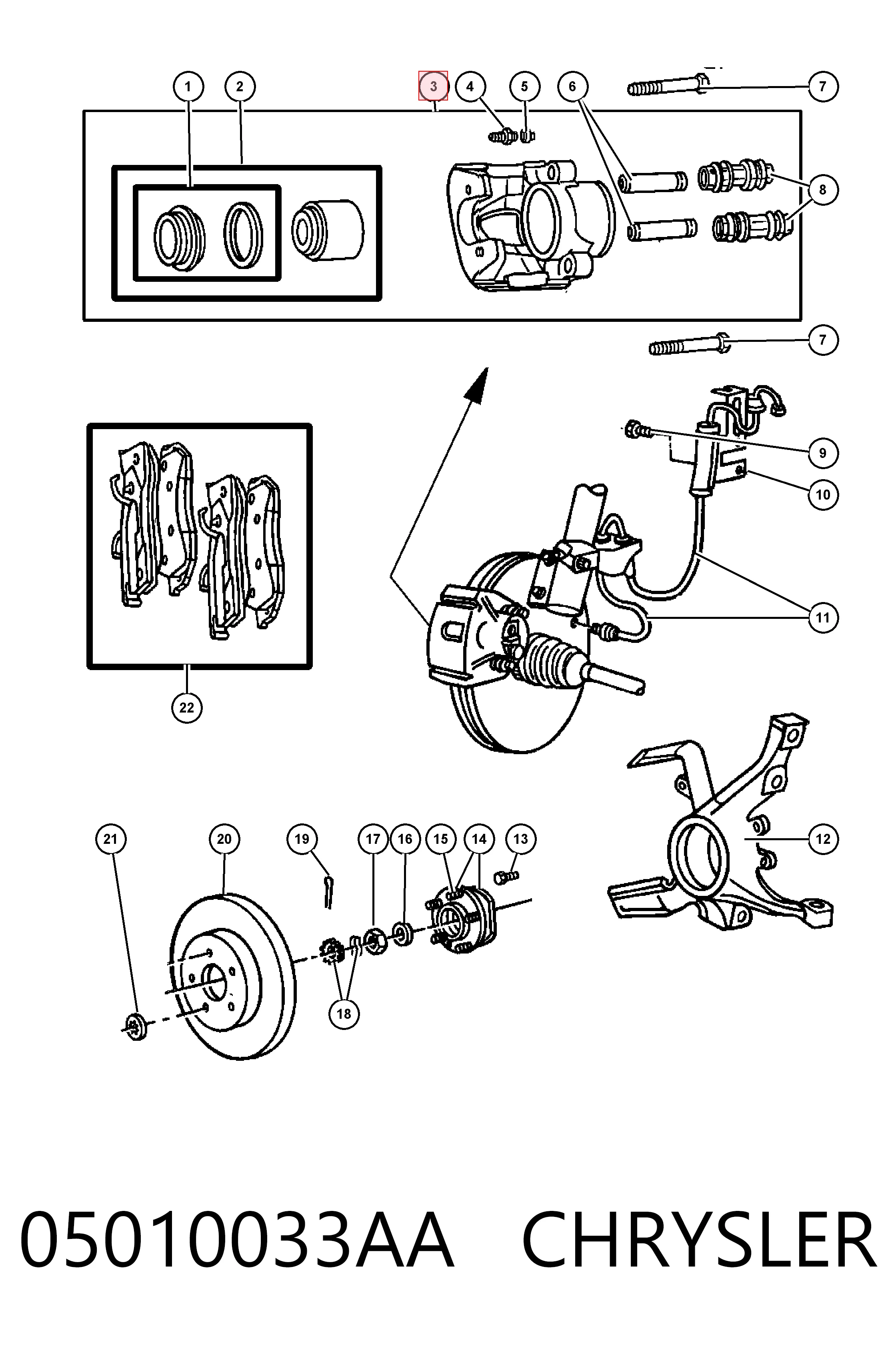 Купити K04897655AA Fiat/Alfa/Lancia Супорт гальмівний передній лівий