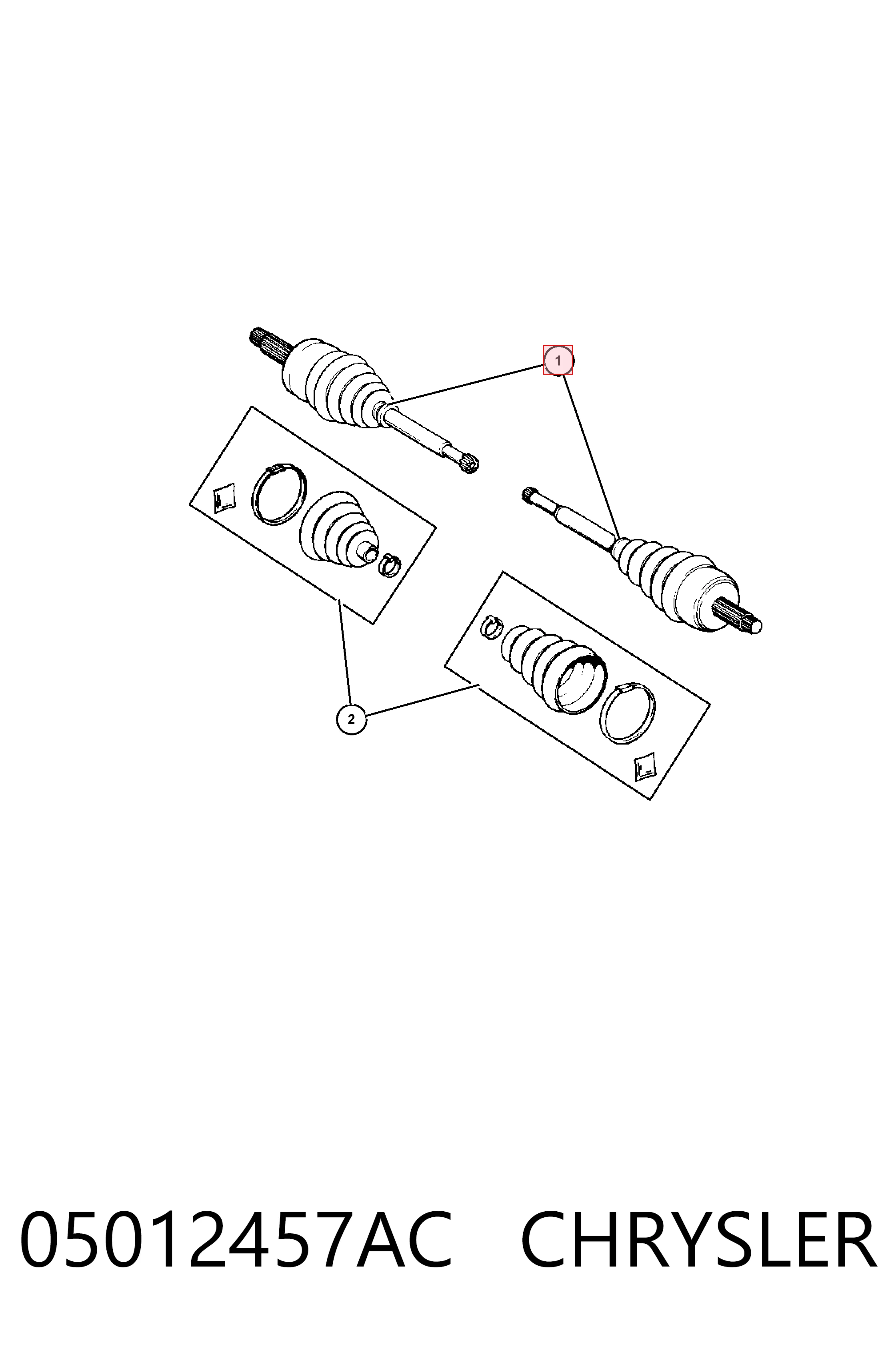 Привід передній лівий Fiat/Alfa/Lancia K05012457AB ціна, від 73.89 USD