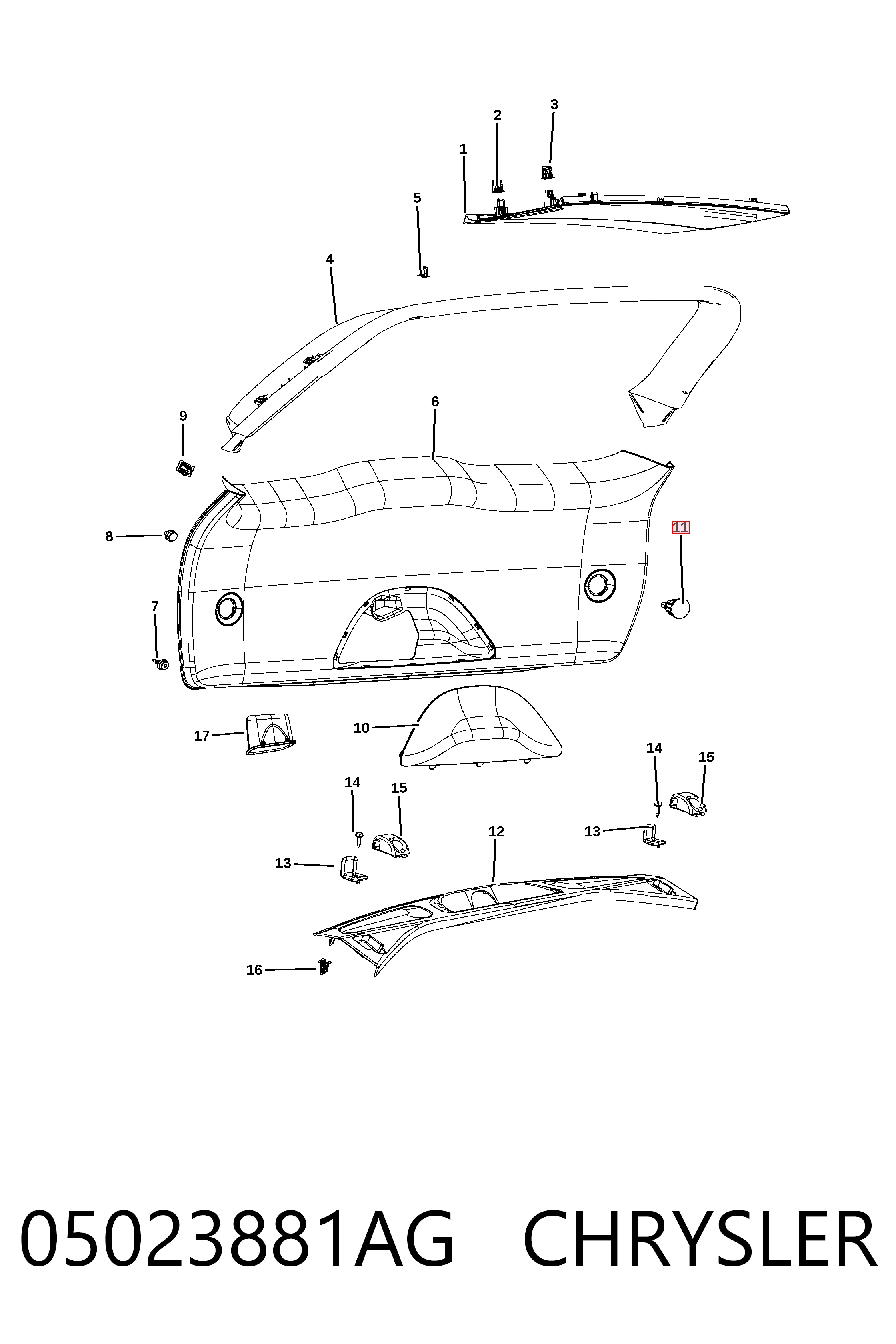 Плафон підсвітки багажного відсіку K05023881AD Fiat/Alfa/Lancia