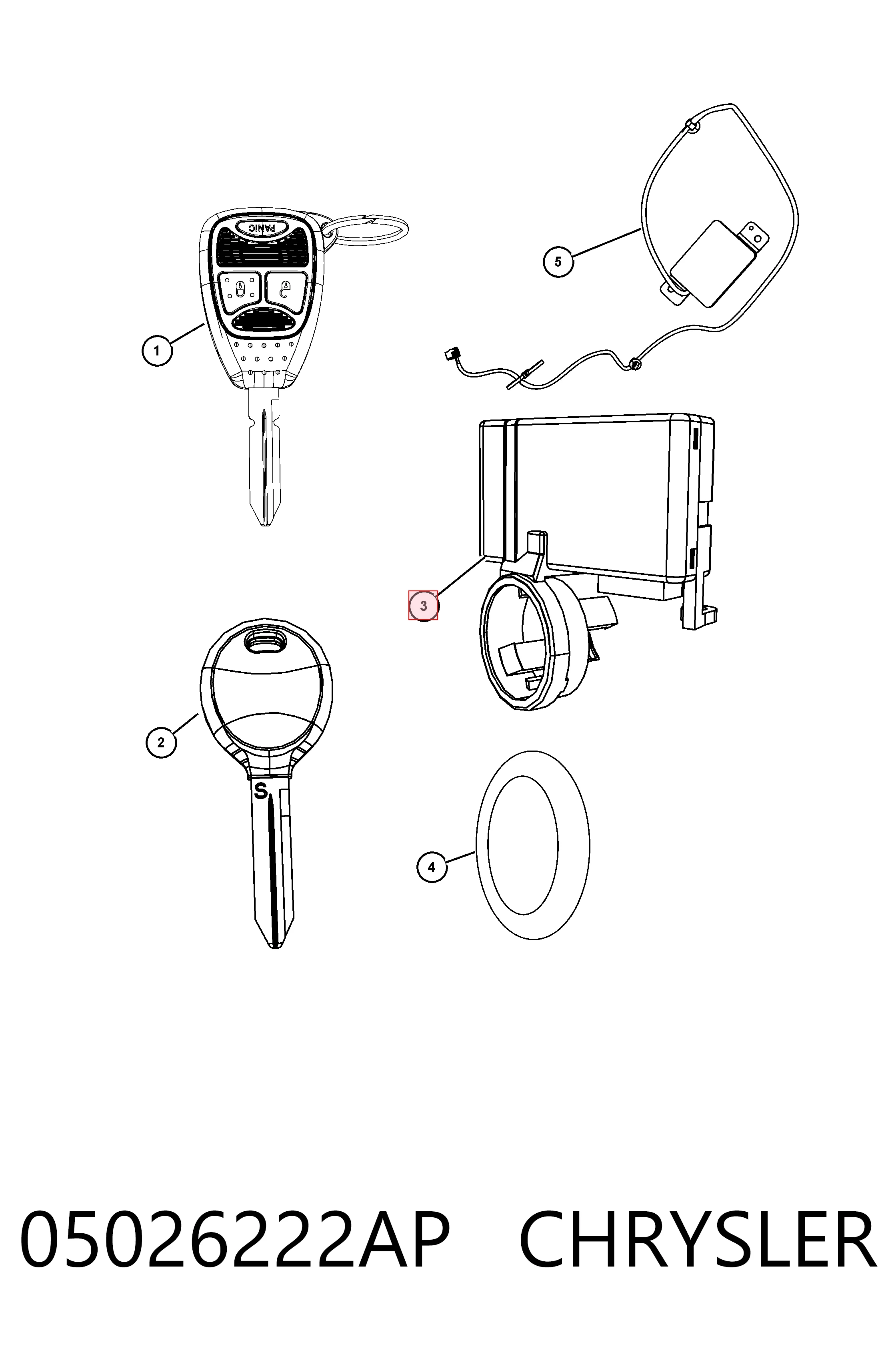 Модуль управління іммобілайзера (ЕБУ) Fiat/Alfa/Lancia K05026222AM ціна, від 38.30 USD