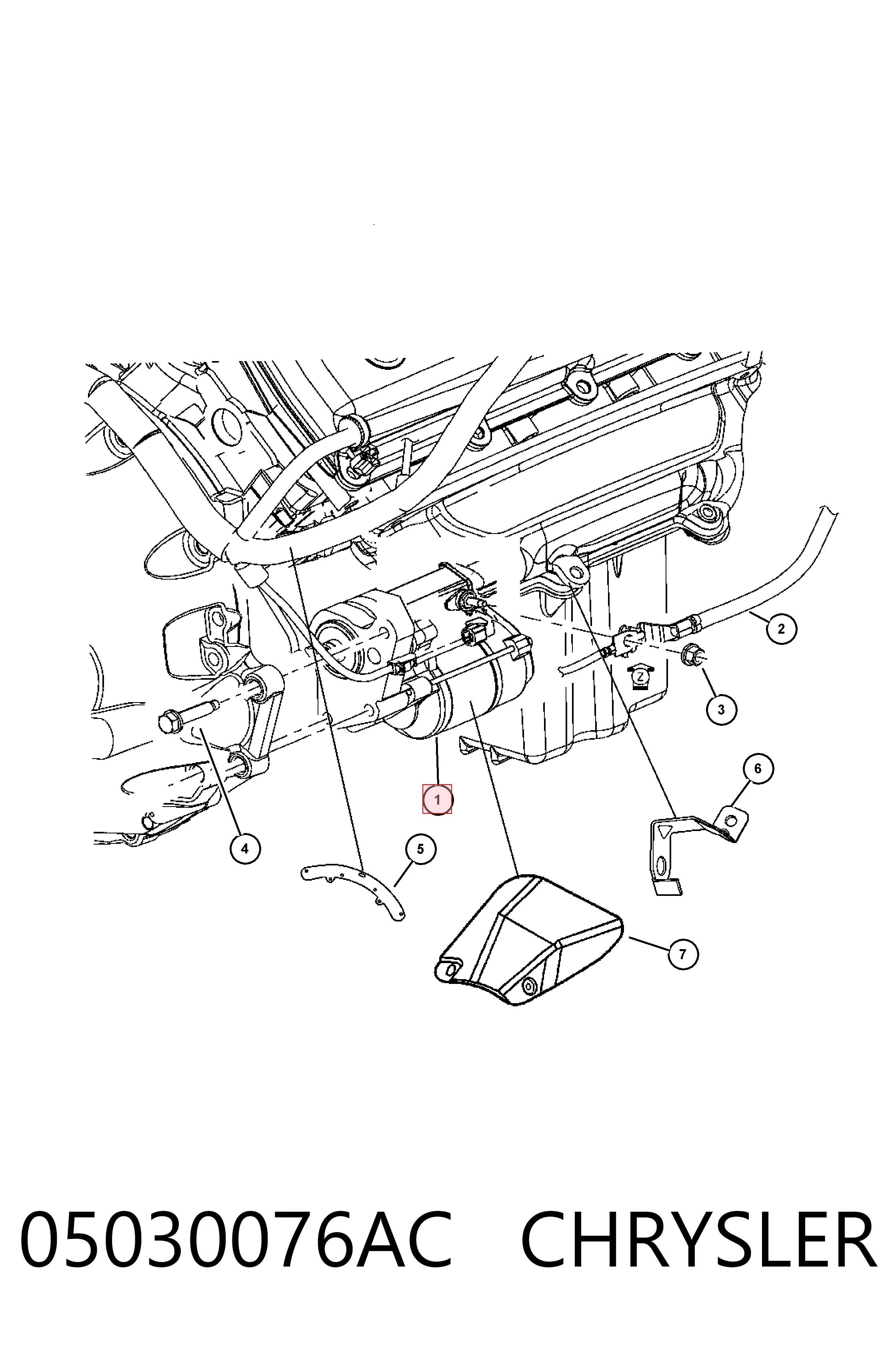 Стартер K05030076AC Fiat/Alfa/Lancia