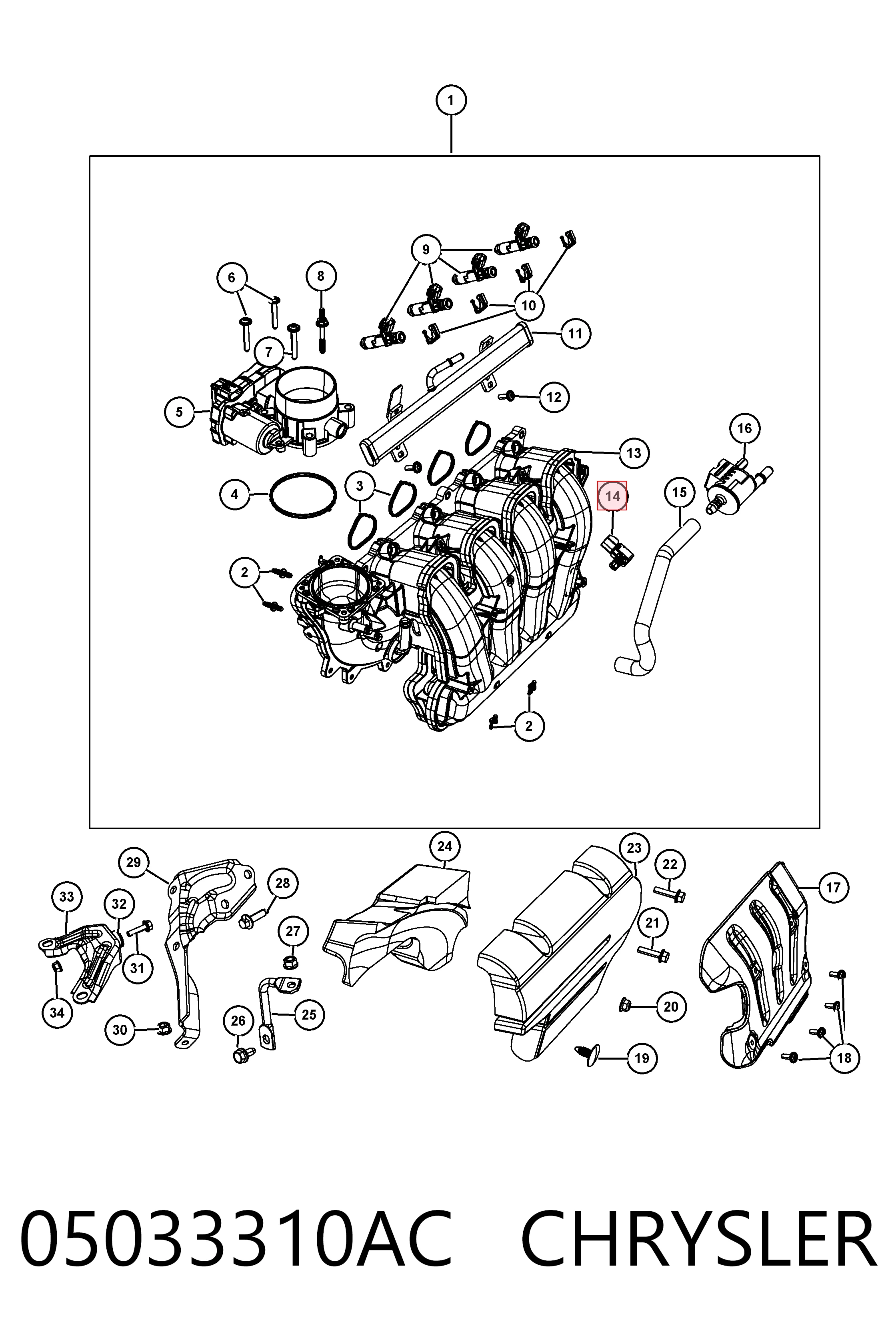 05033310AC Chrysler Датчик наддува