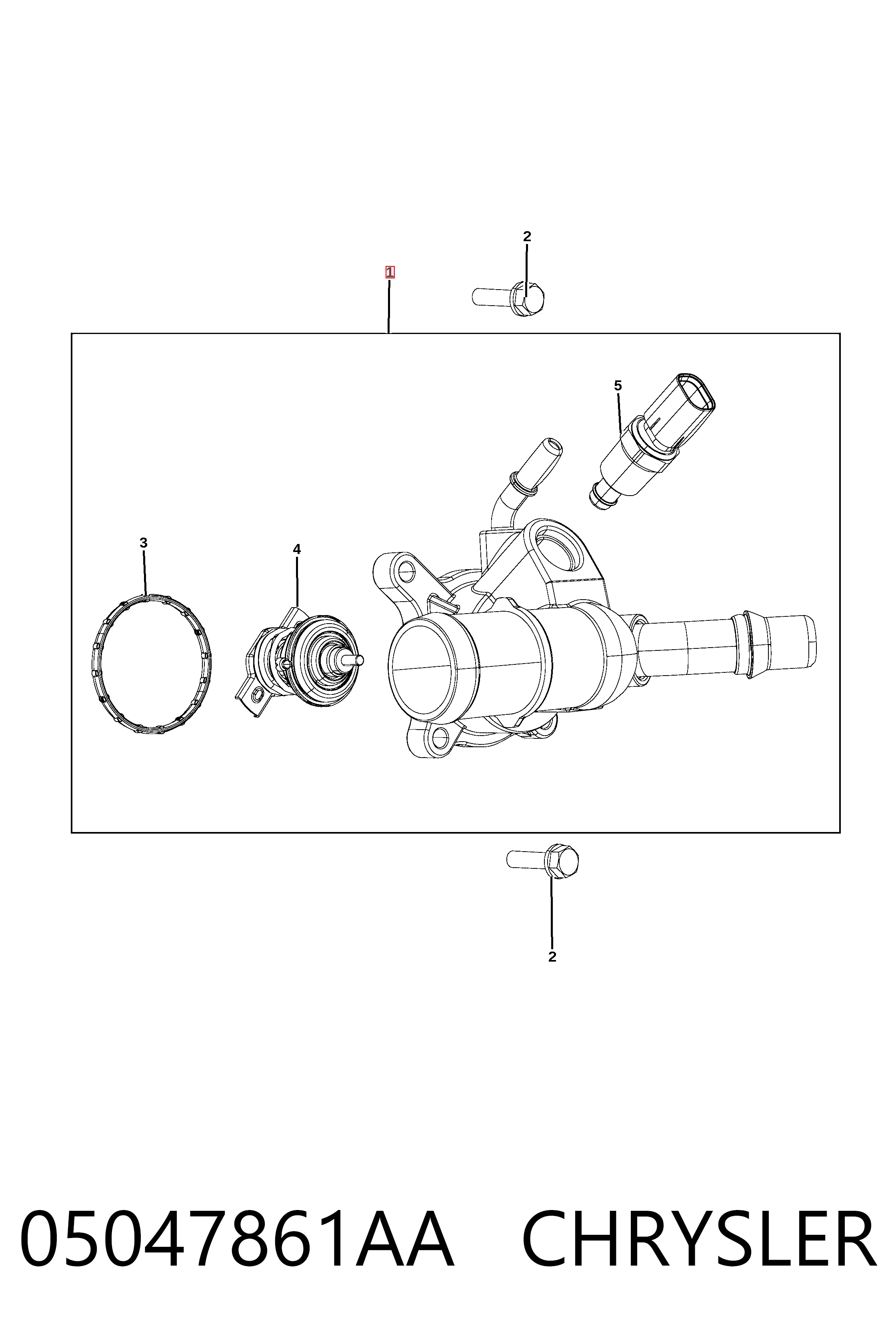 05047861AA Chrysler Корпус термостата в зборі