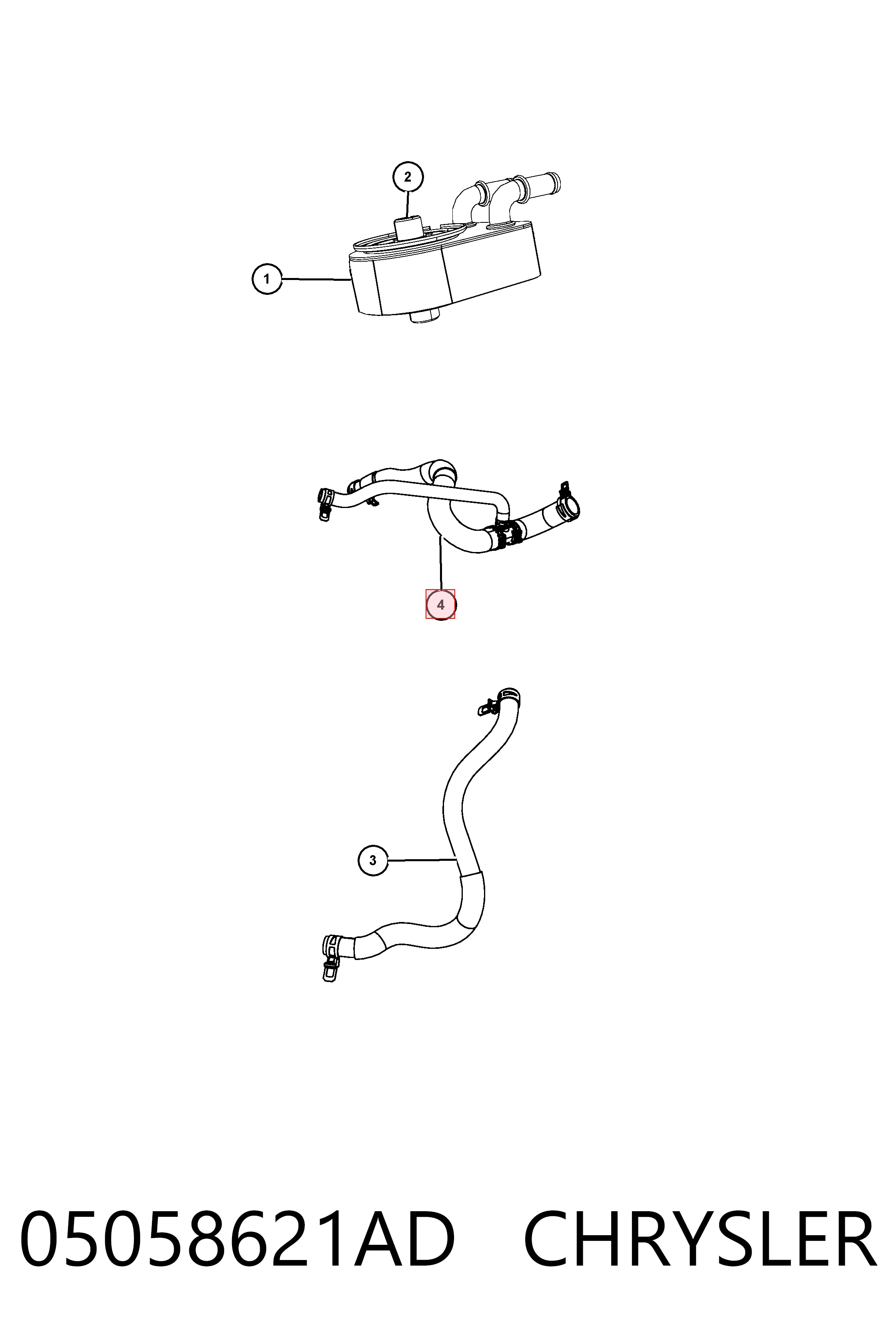Шланг/патрубок радіатора охолодження, нижній Fiat/Alfa/Lancia K05058621AD ціна, від 63.03 USD